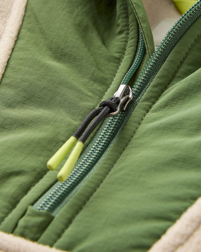 Alexander Recycled Hooded Polar Fleece  - Feather/Wild Green - Flatlay