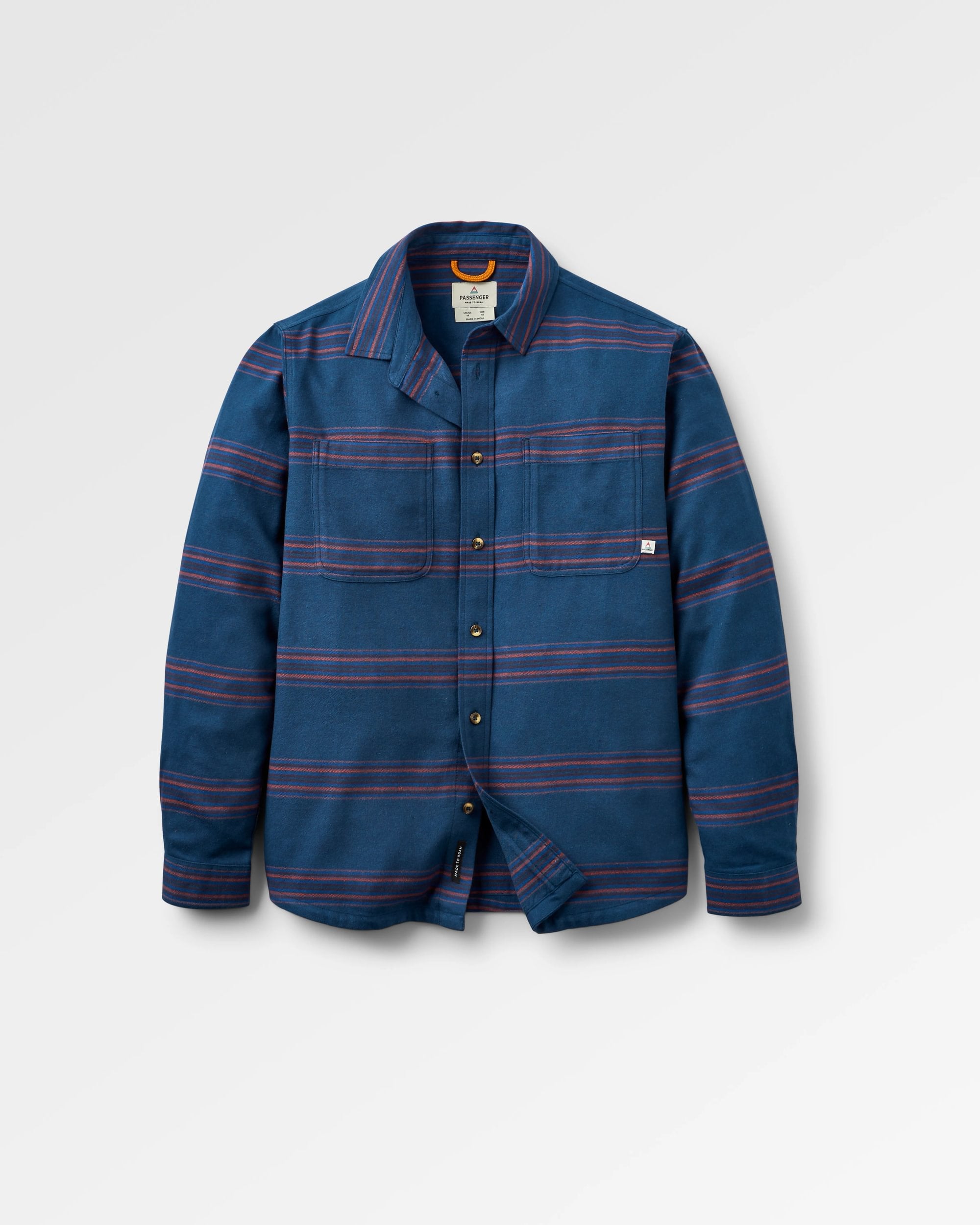 Backcountry Stripe Light Shirt - Rich Navy/Deep Plum Stripe - Flatlay