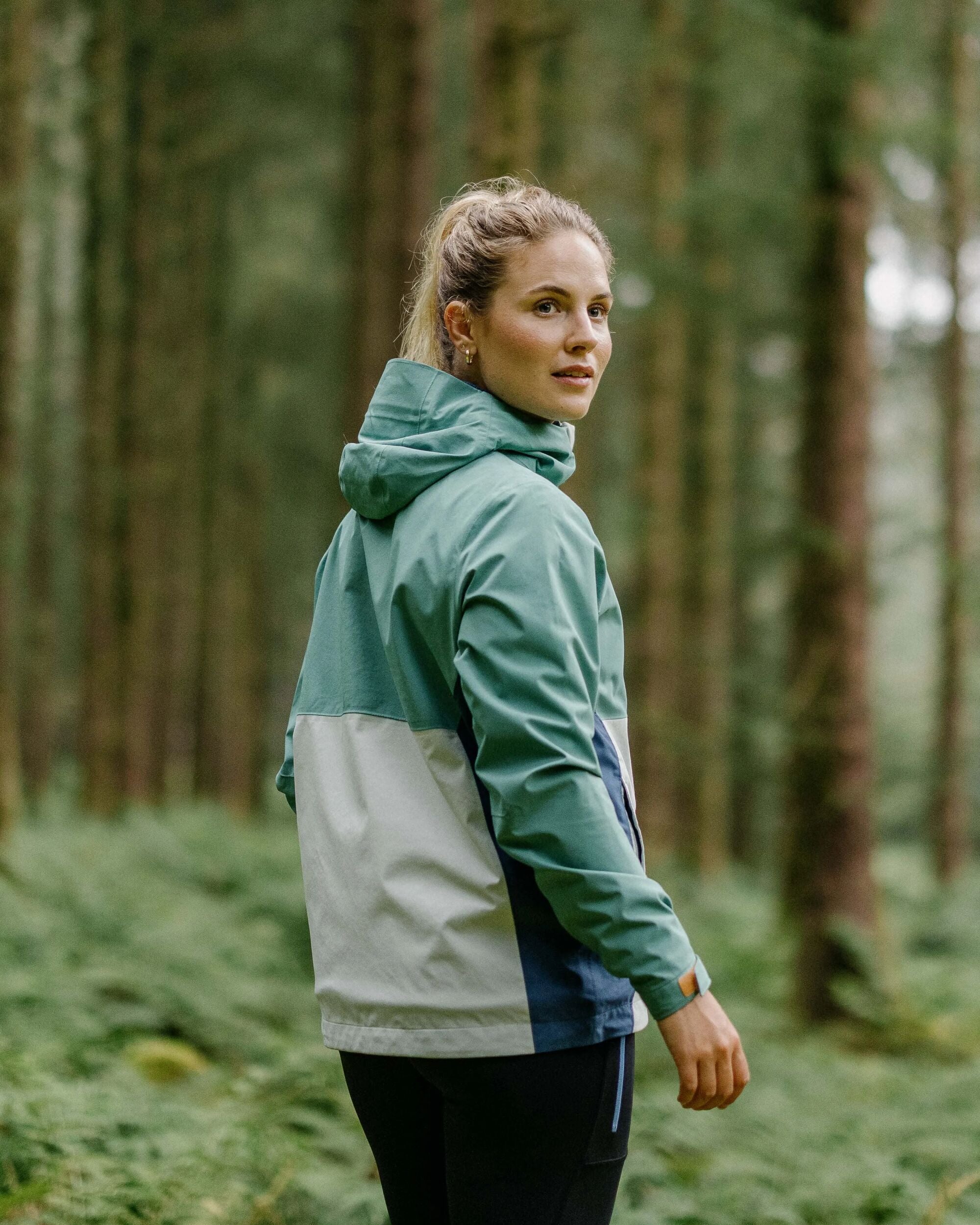 Rainstorm Recycled Waterproof Jacket - Deep Sea/Surf Spray - Lifestyle