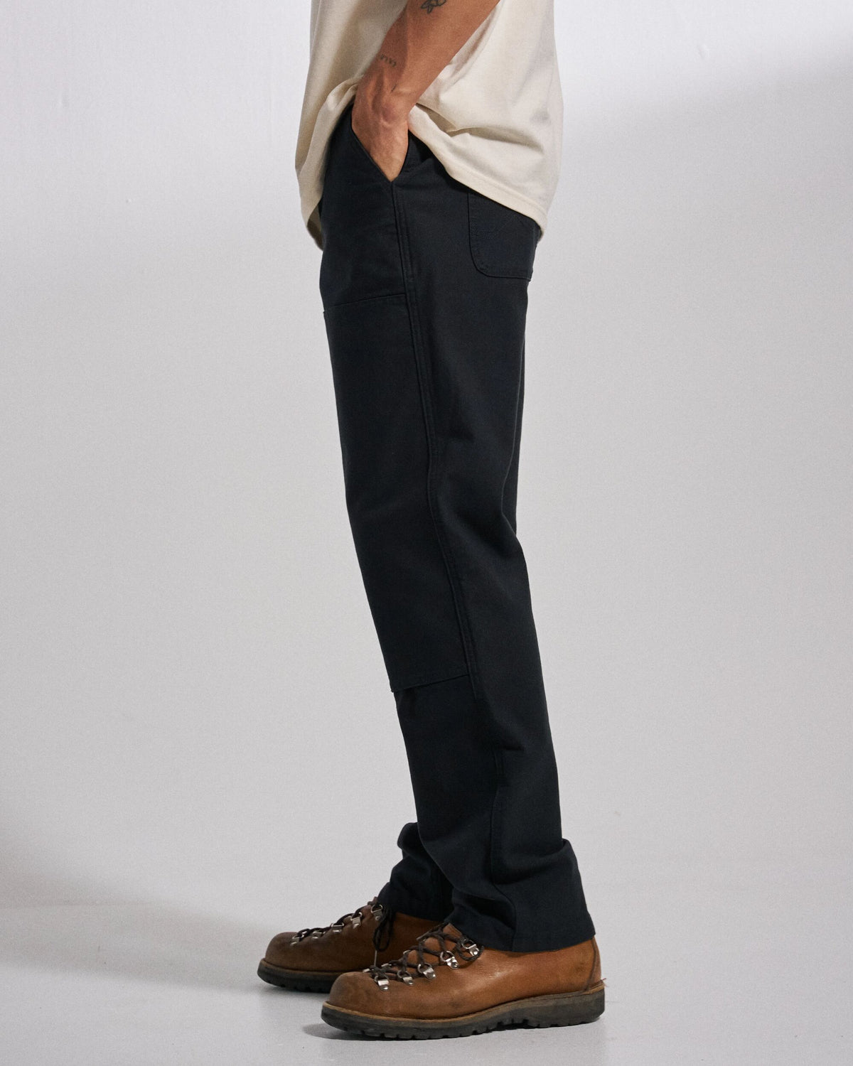 Vantage Cotton Canvas Trouser - Black - Studio Model