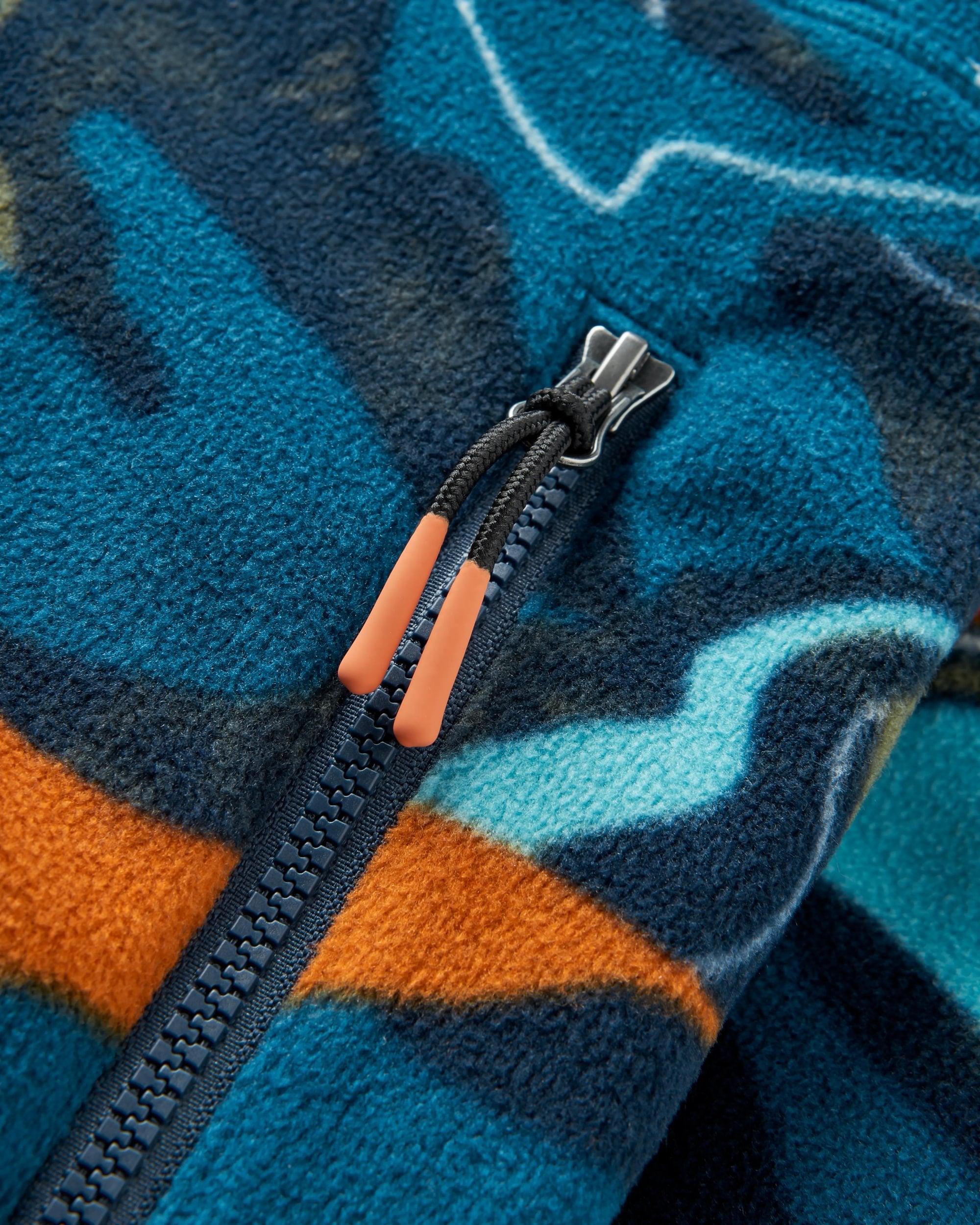 Juana Recycled Polar Hooded Fleece - Adventure Tidal Blue - Flatlay