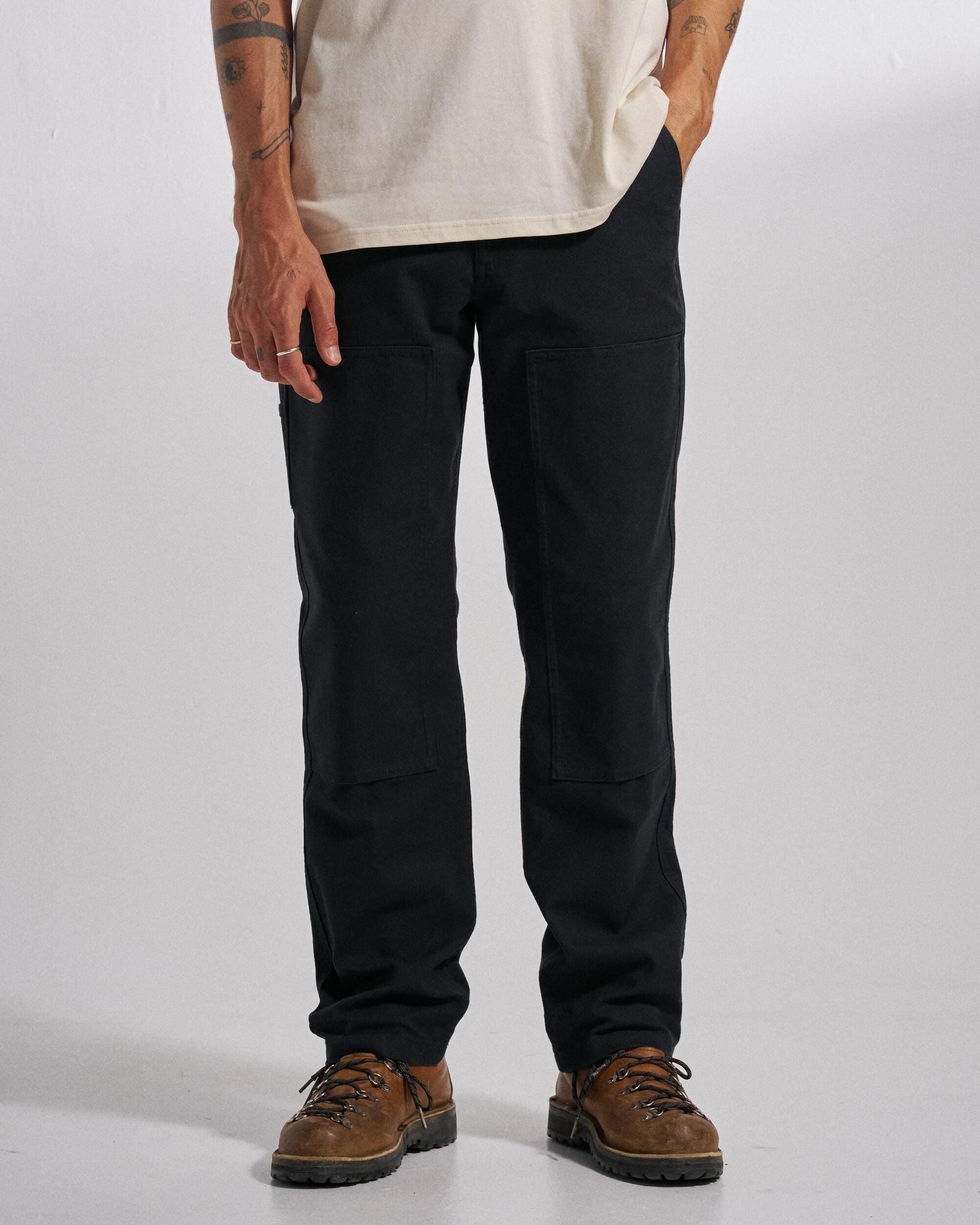 Vantage Cotton Canvas Trouser - Black - Studio Model