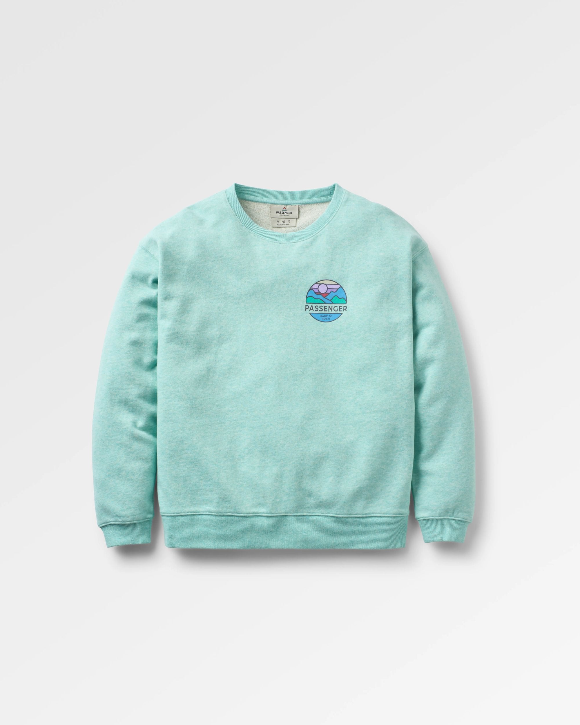 Laidback Organic Cotton Sweatshirt - Aqua Marl - Flatlay