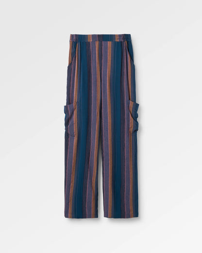 Someday Woven Trouser 2.0 - Dark Denim Multi Stripe - Flatlay