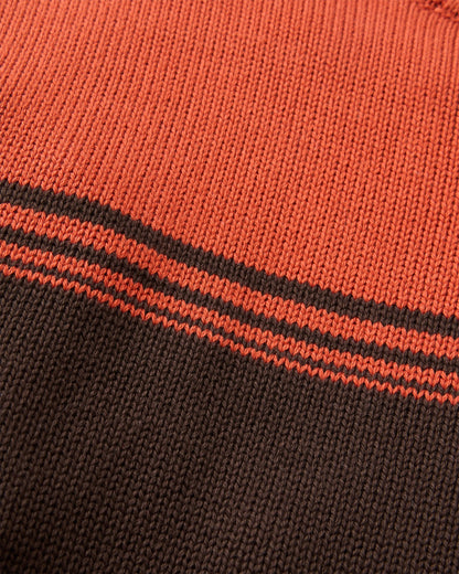 Wald Knitted Jumper - Dark Rust/Espresso - Flatlay