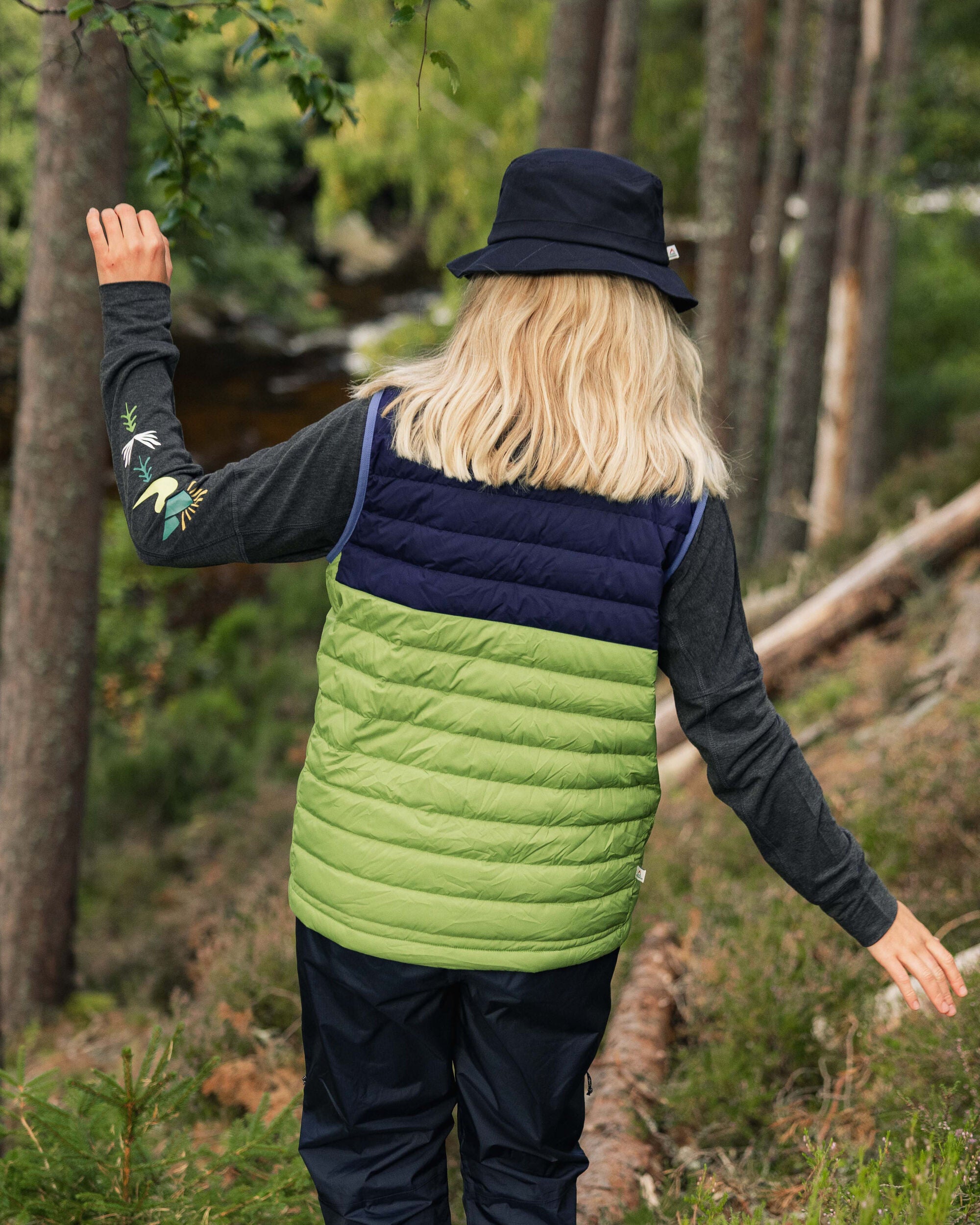Northstar Down Recycled Vest -  Rich Navy/Pear Green/Arctic - Lifestyle
