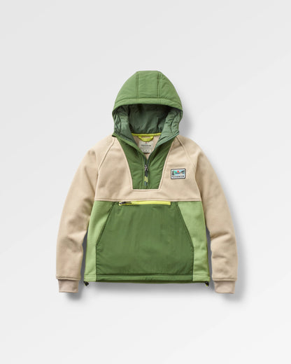 Alexander Recycled Hooded Polar Fleece  - Feather/Wild Green - Flatlay