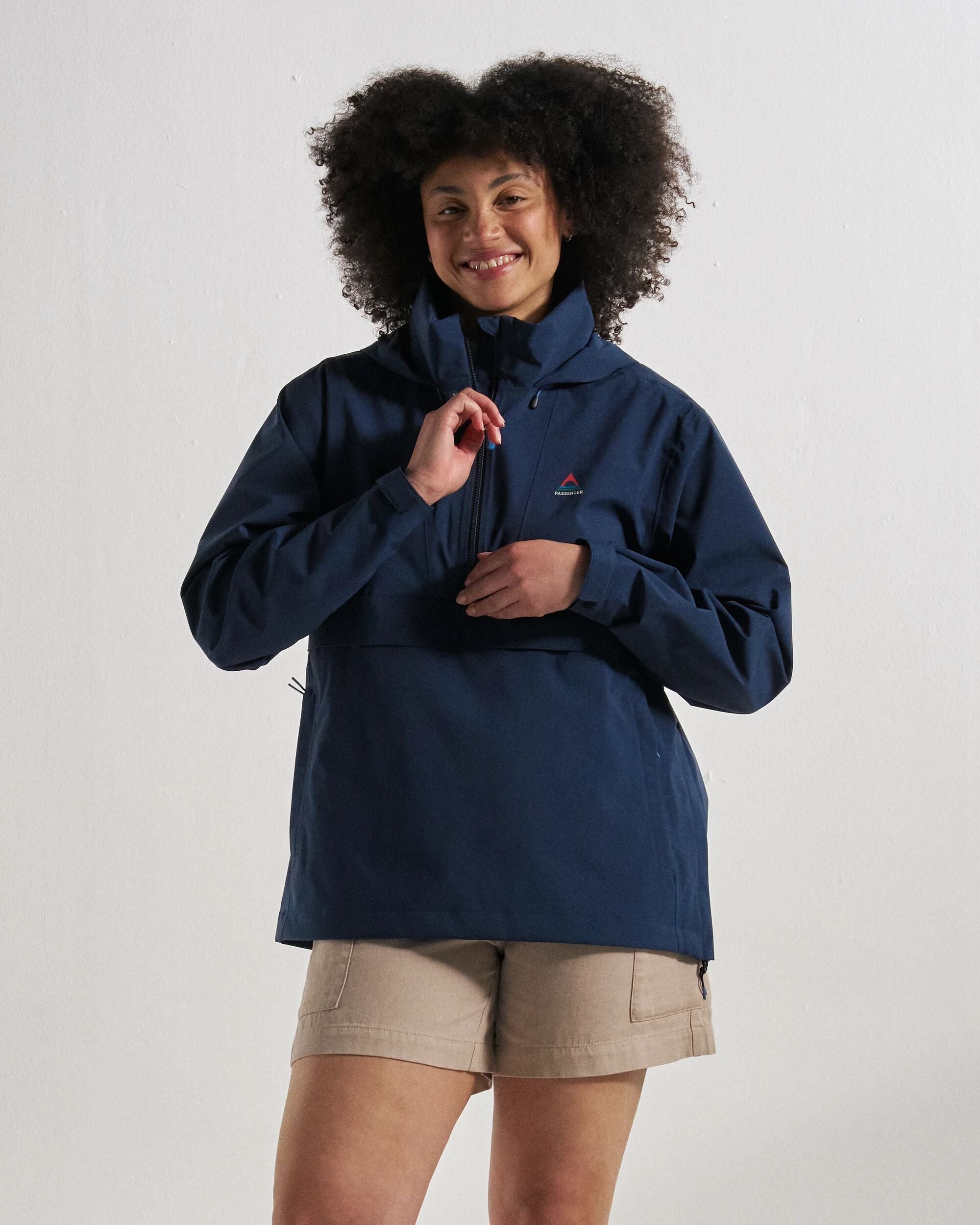 Skyline Waterproof Anorak - Rich Navy - Studio Model