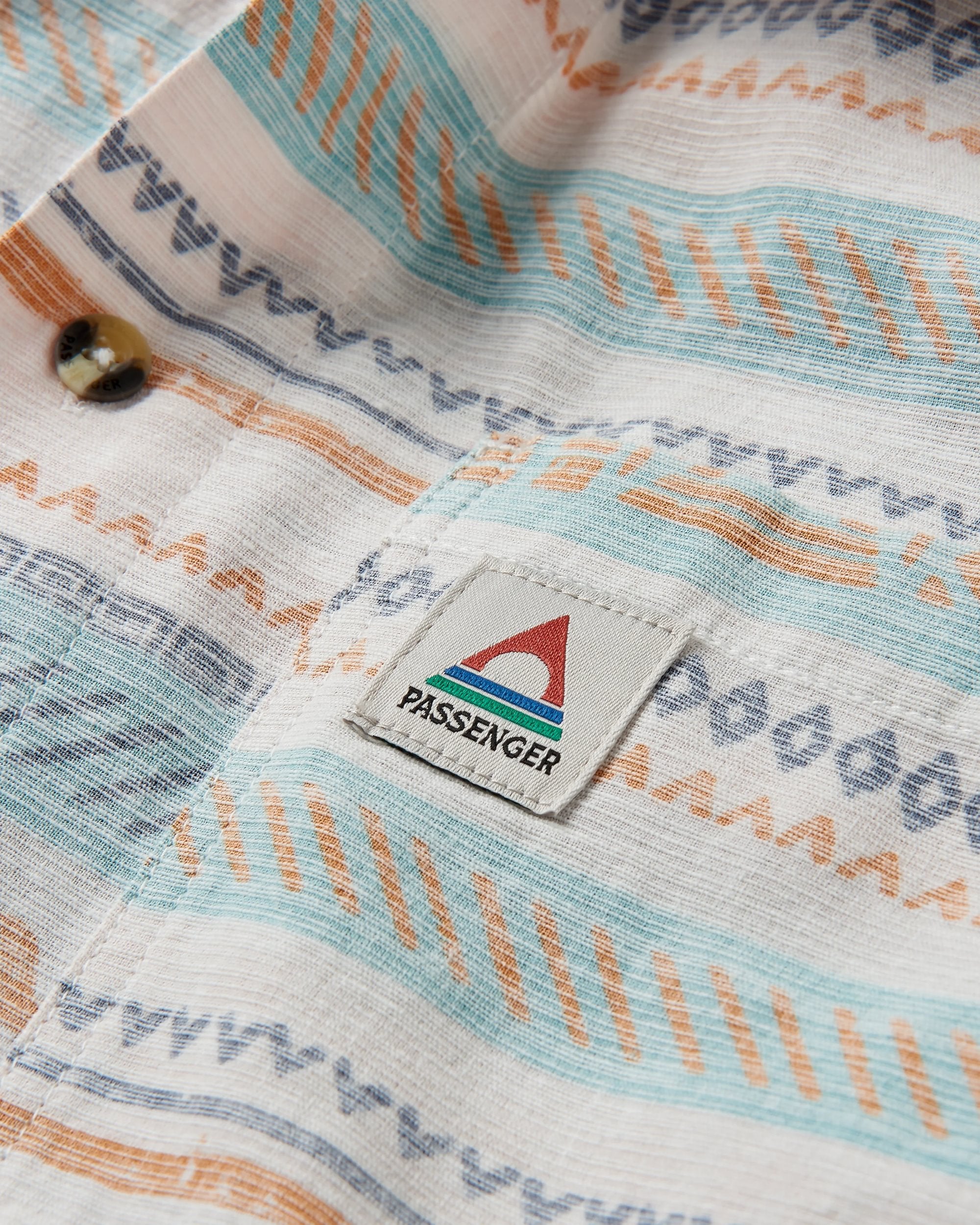 Amboro Organic Cotton Shirt - Patchwork Stripe Birch - Flatlay