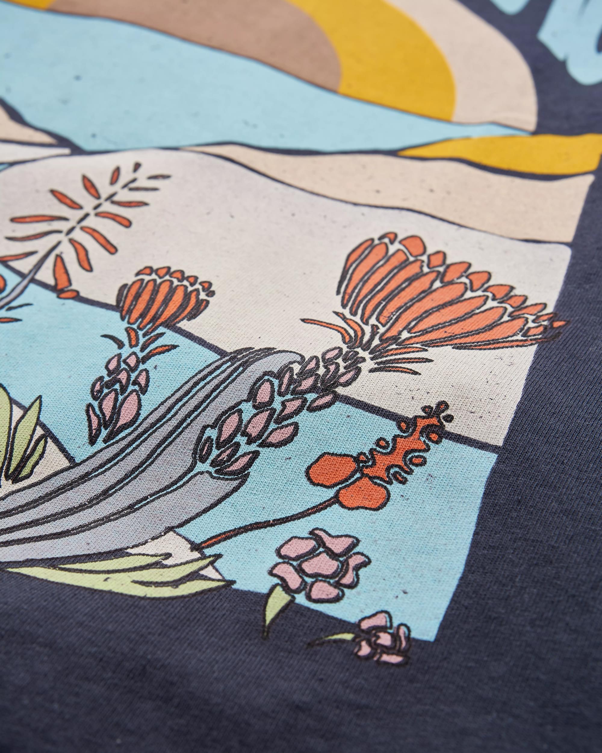 Live Wild Recycled Cotton T-Shirt - Black - Flatlay