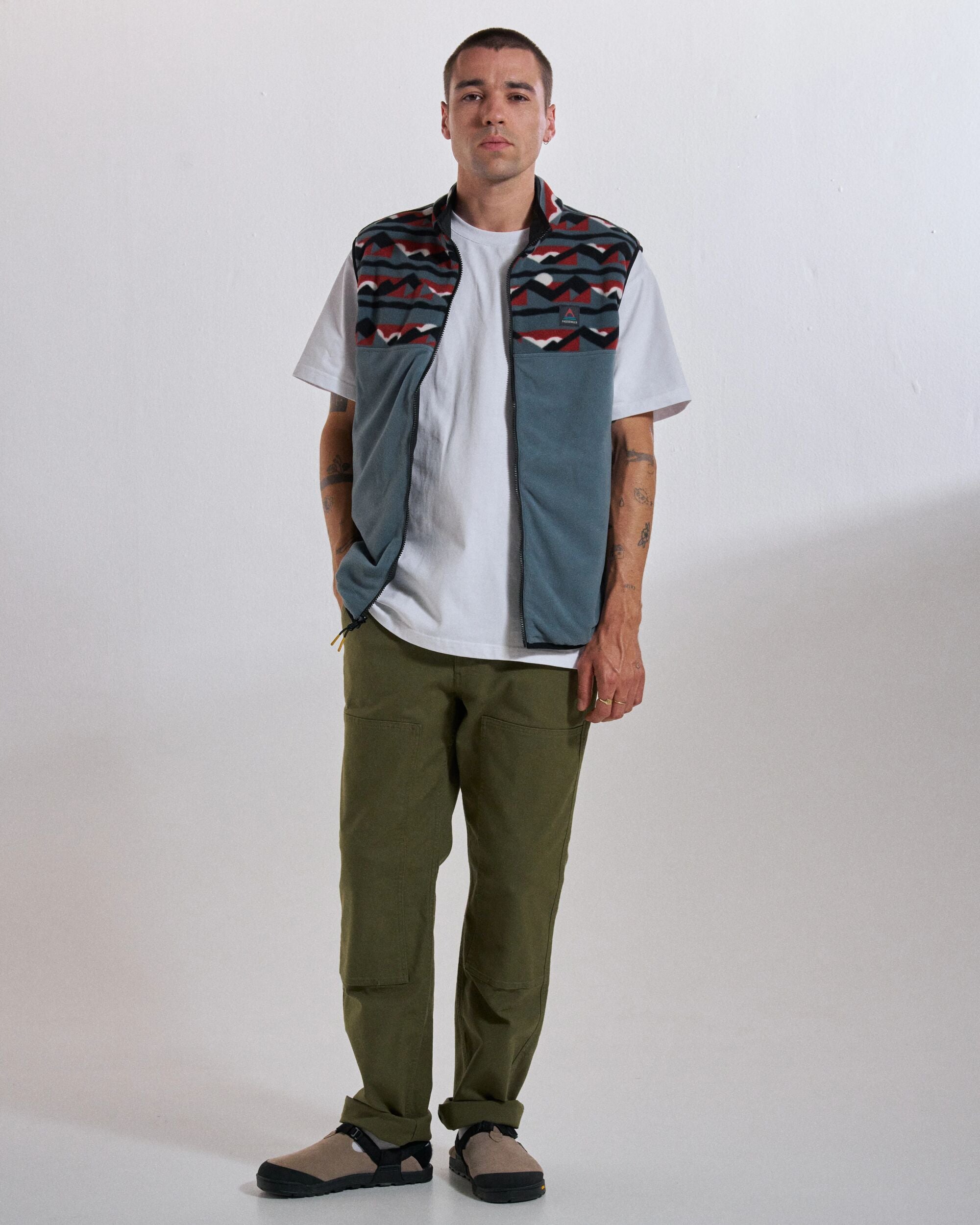 Set Off Reversible Polartec® Fleece Vest - Views Storm Grey - Studio Model