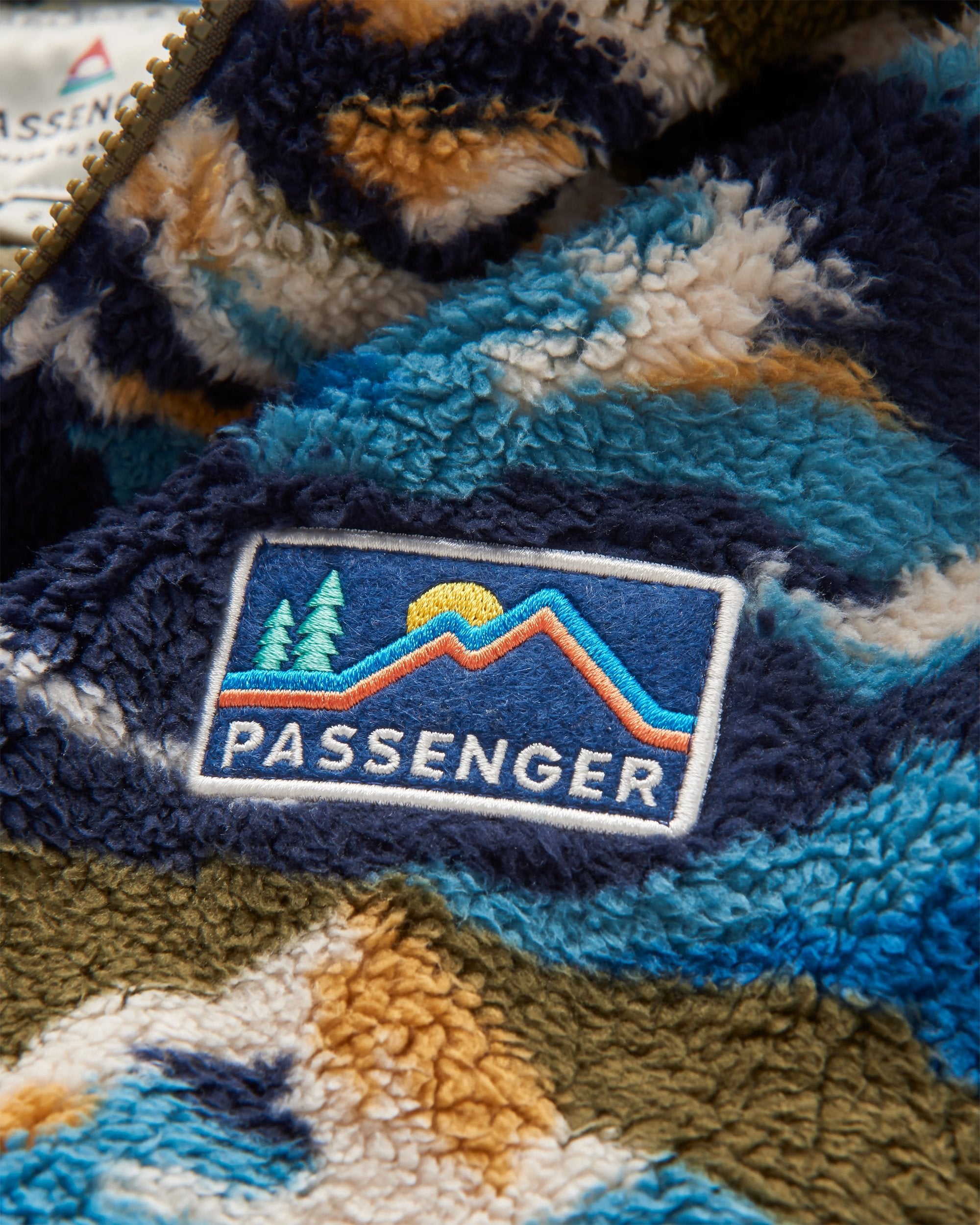 Nestling Recycled Polar-Lined Sherpa Fleece - Mount Scenic Khaki - Flatlay