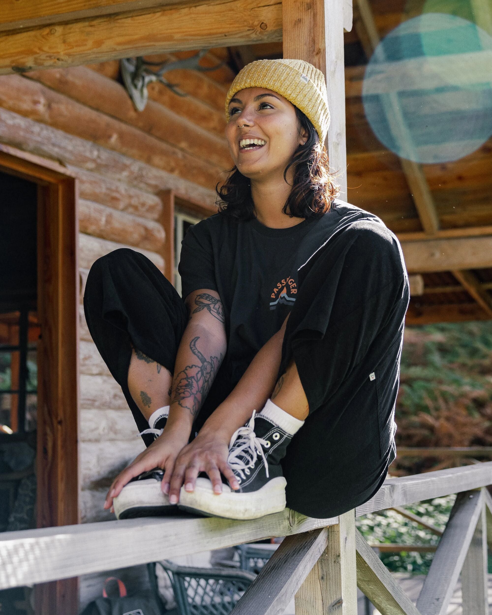 Someday Organic Cotton Corduroy Cropped Trouser - Black - Lifestyle