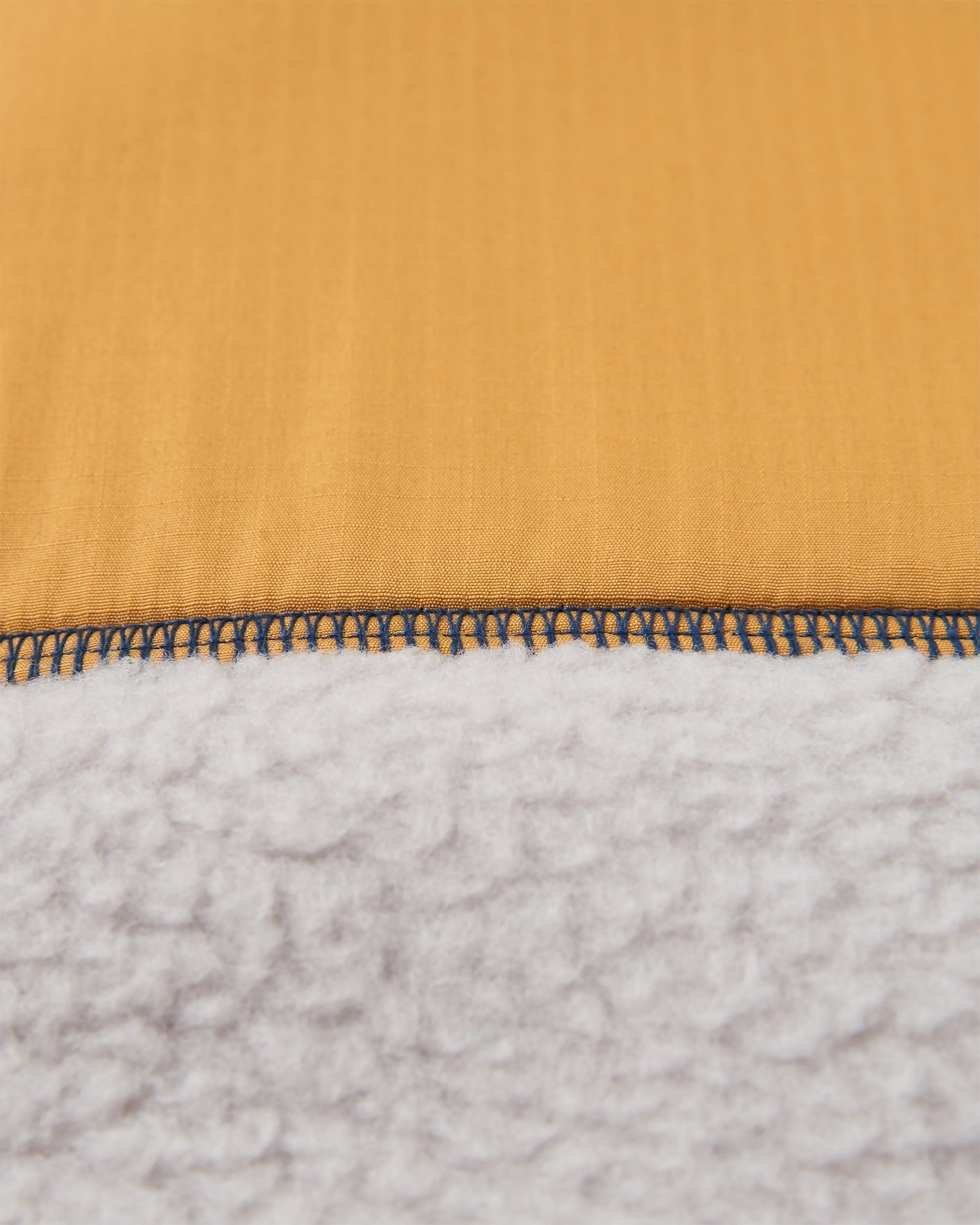 Fairbanks Full Zip Recycled Sherpa Gilet - Dark Denim/Vintage White - Flatlay