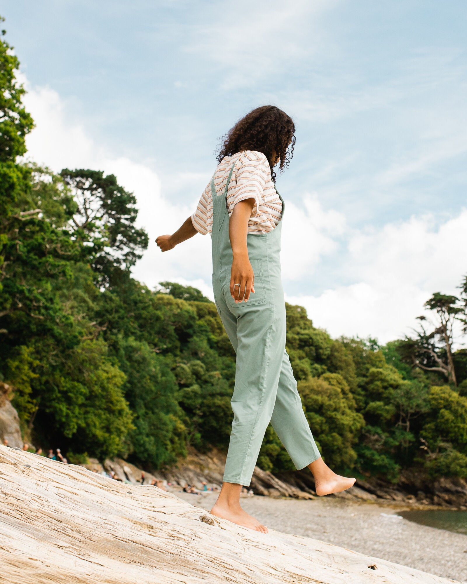 Meadows Organic Cotton Dungarees - Pistachio - Lifestyle