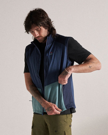 Daybreak Lightweight Recycled Thermore® Insulated Vest - Rich Navy/Dark Denim/Arctic - Studio Model