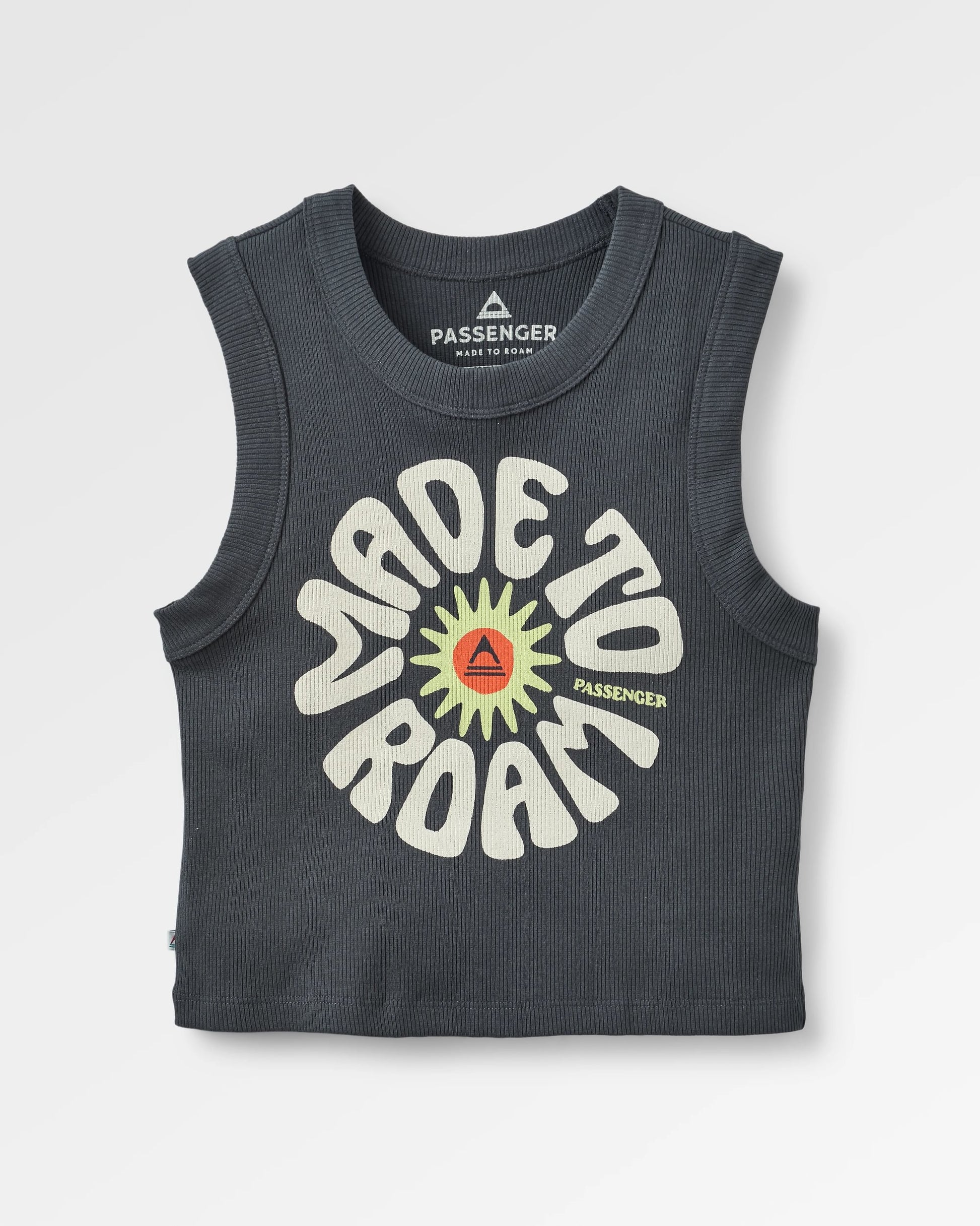 Easy Days Ribbed Graphic Vest - Black - Flatlay