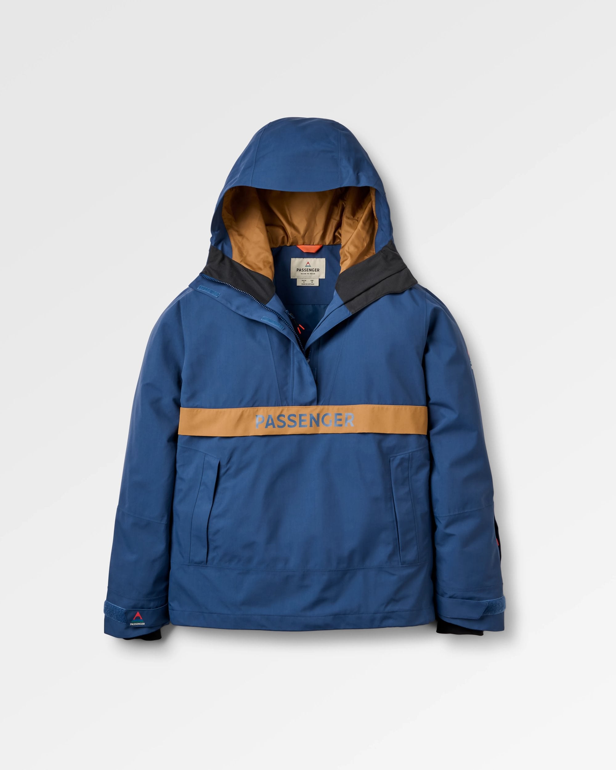 Snowscape Men's Recycled Anorak - Dark Denim - Flatlay