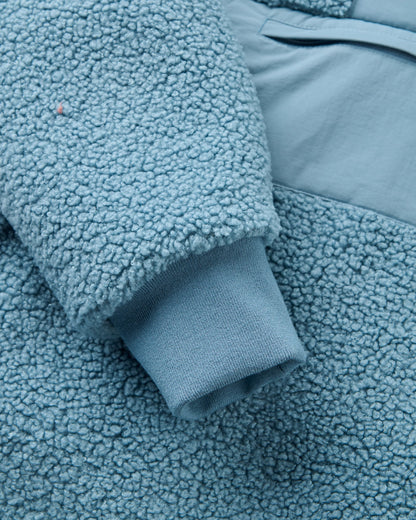 Woodland 1/2 Zip Sherpa Fleece - Stormy Blue  - Flatlay