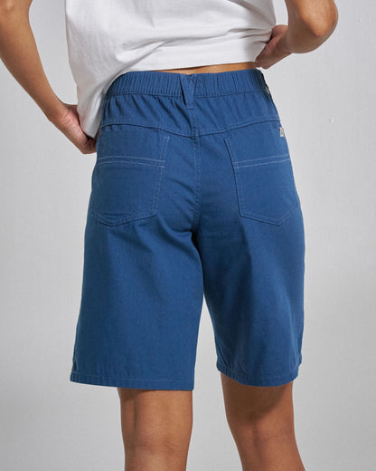 Lani Light Cotton Short - Dark Denim - Studio Model