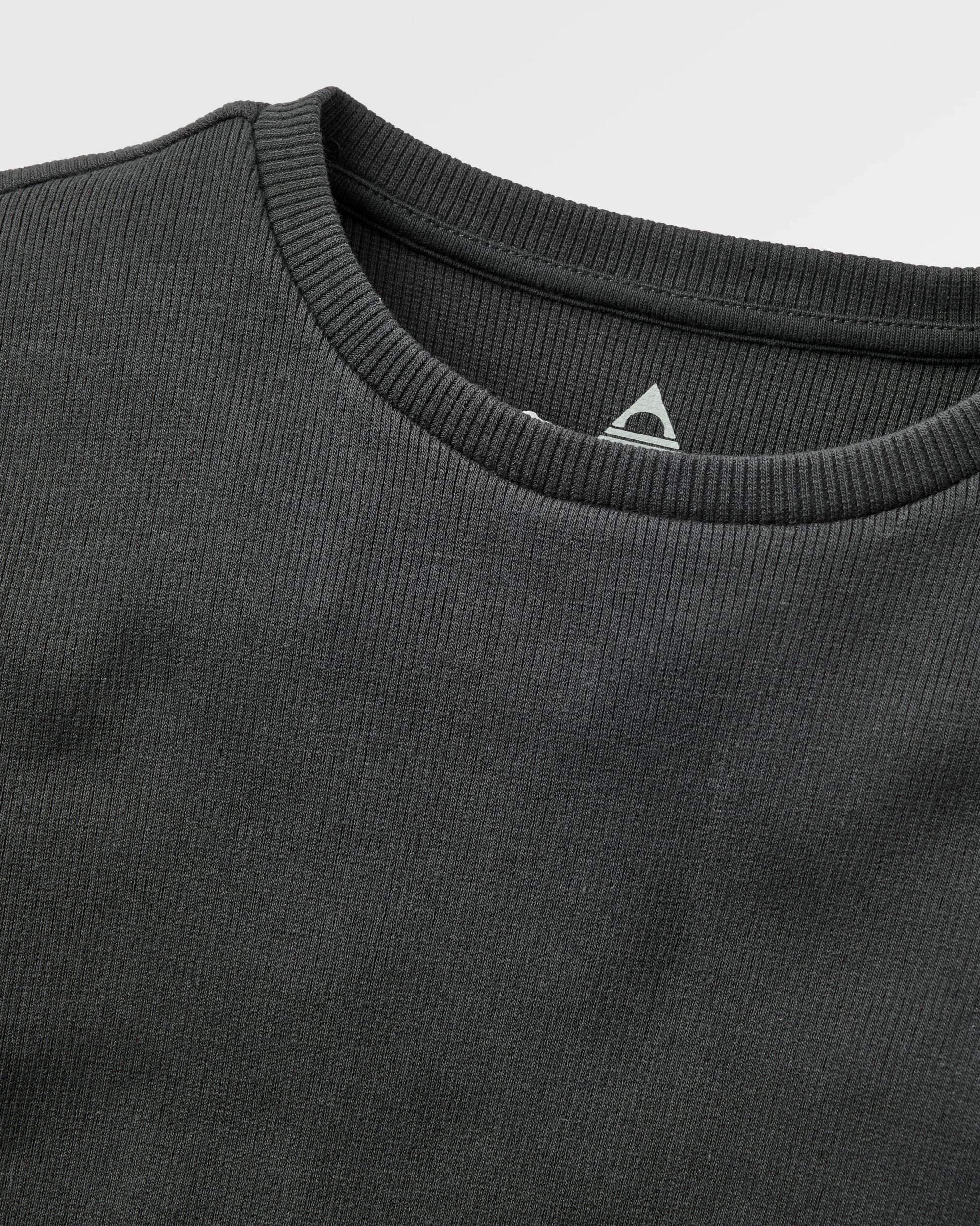 Out There Ribbed T-Shirt - Faded Black - Flatlay