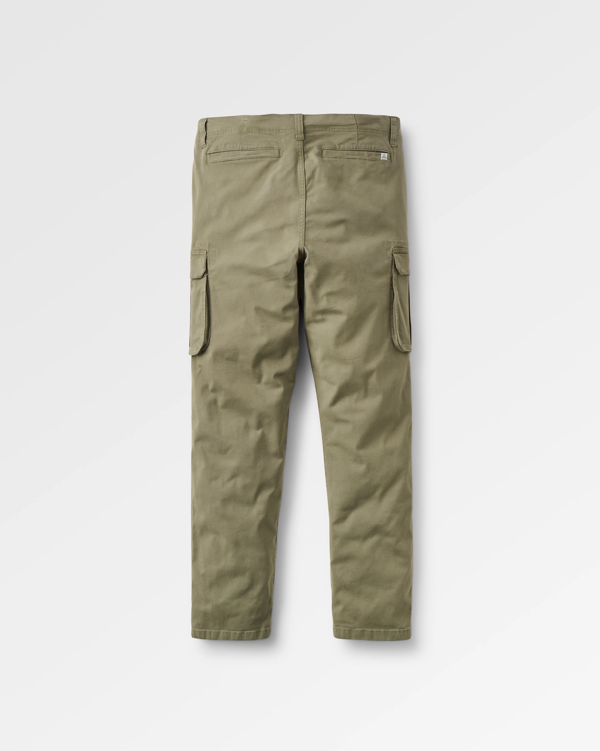 Lakeside Cargo Cotton Trouser - Dusty Olive - Flatlay