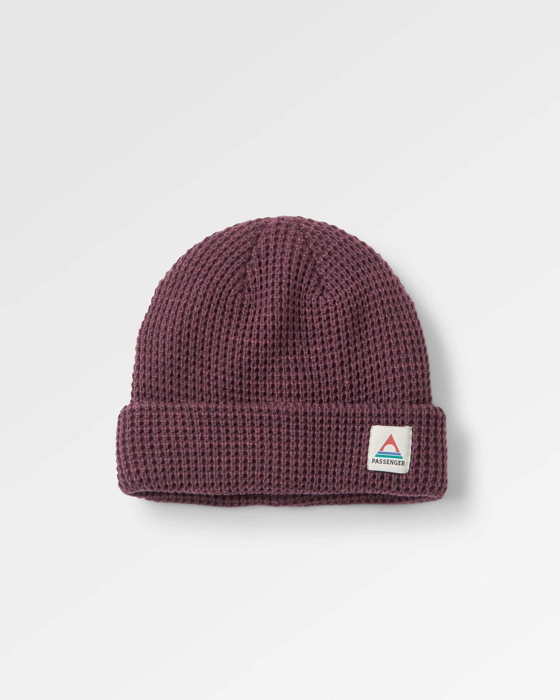 Moss Recycled Double Layer Waffle Beanie - Deep Plum