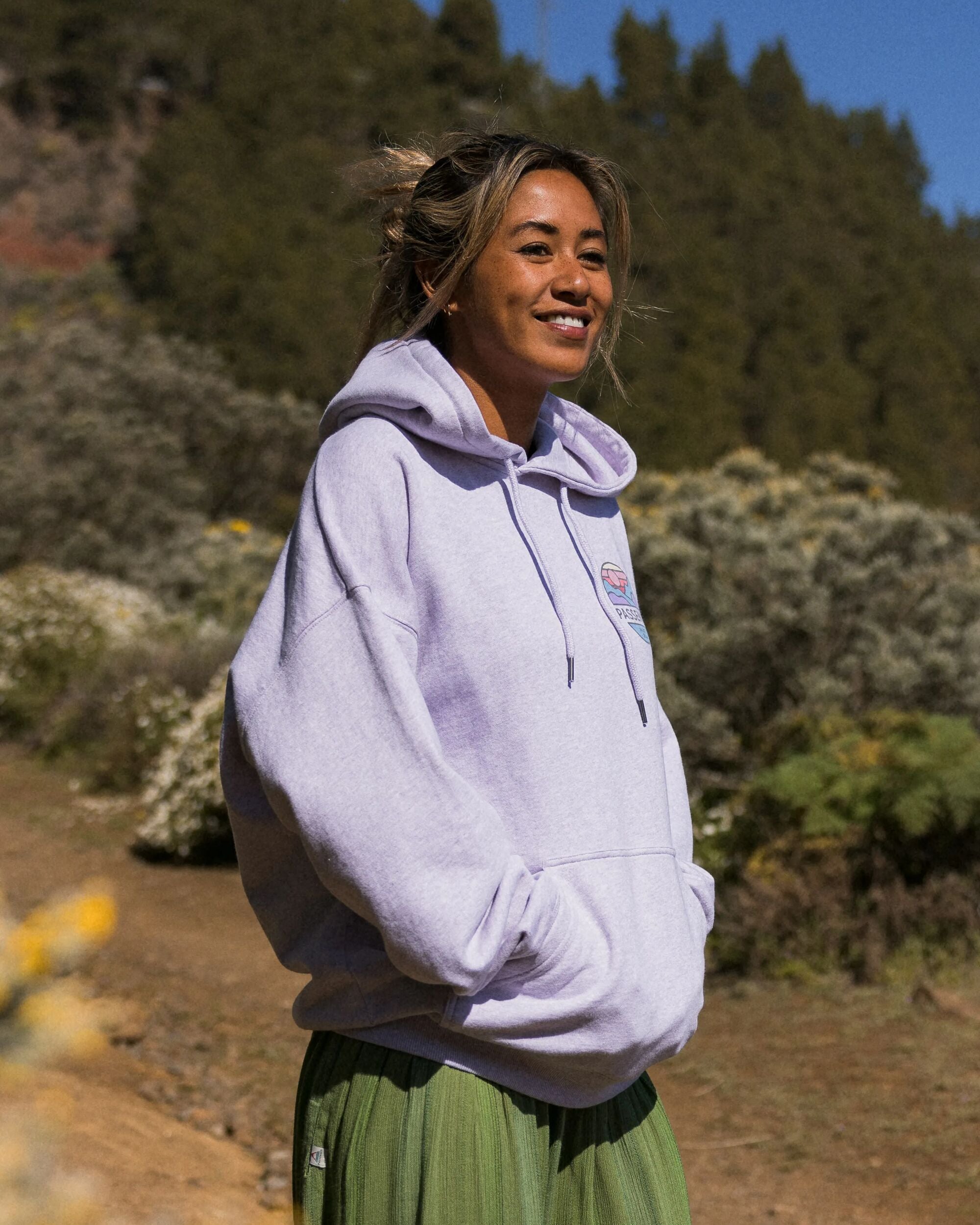 Laidback Organic Cotton Hoodie - Lilac Mist Marl - Lifestyle