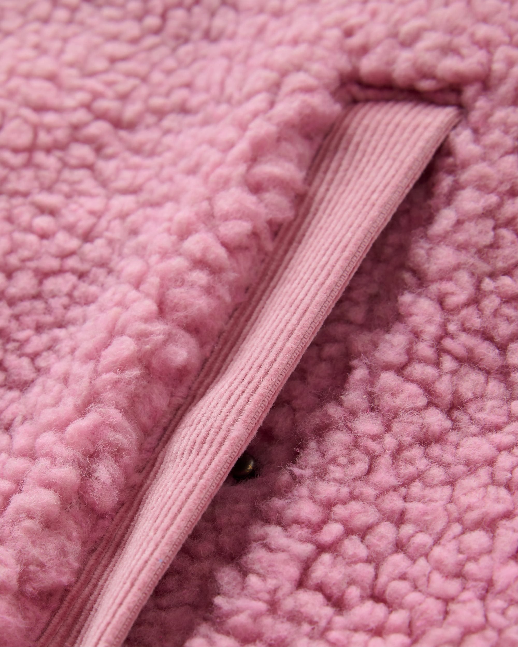 Tawny Collarless Deep-Pile Sherpa Gilet - Pink Haze - Flatlay