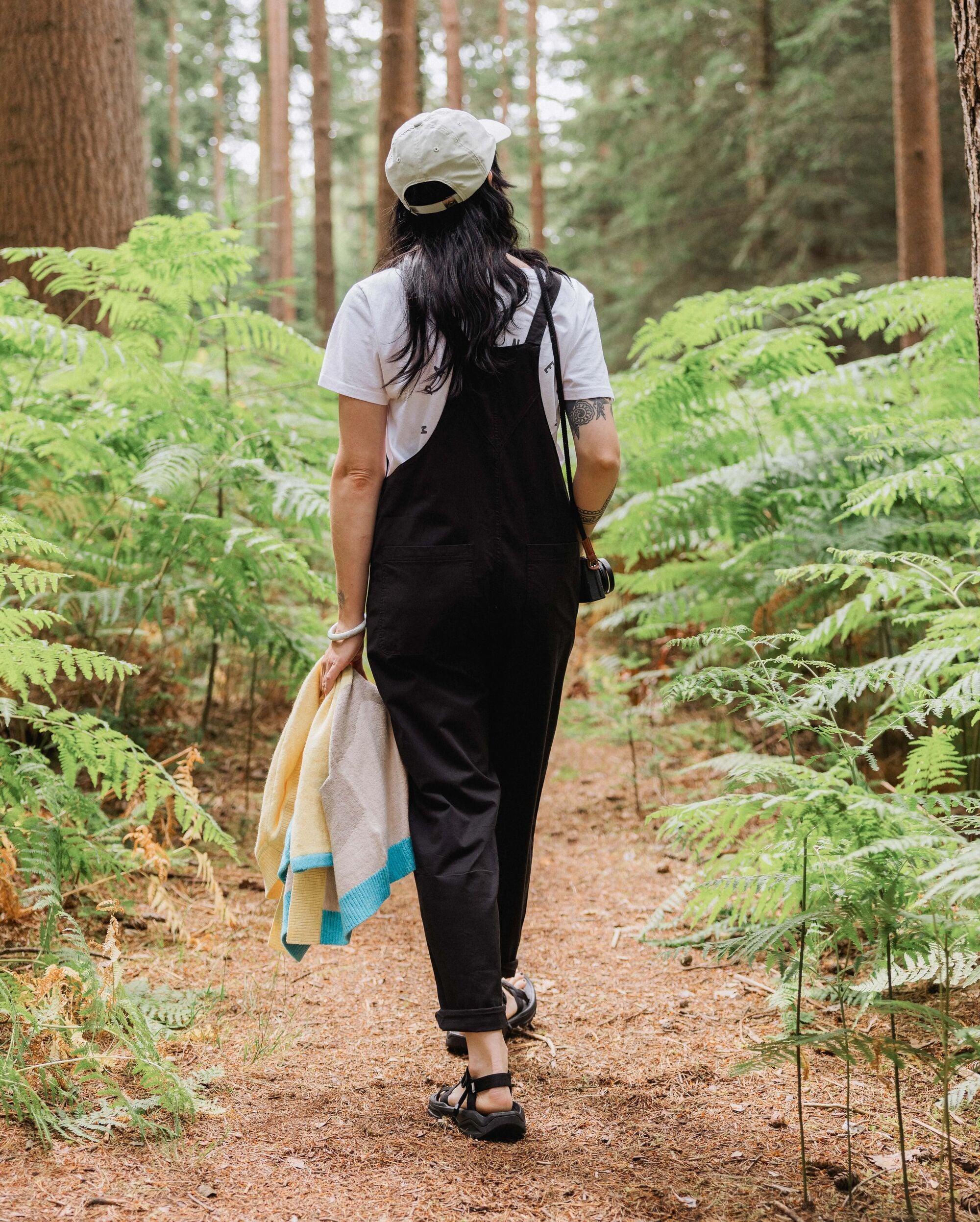 Meadows Organic Cotton Dungarees - Black - Lifestyle