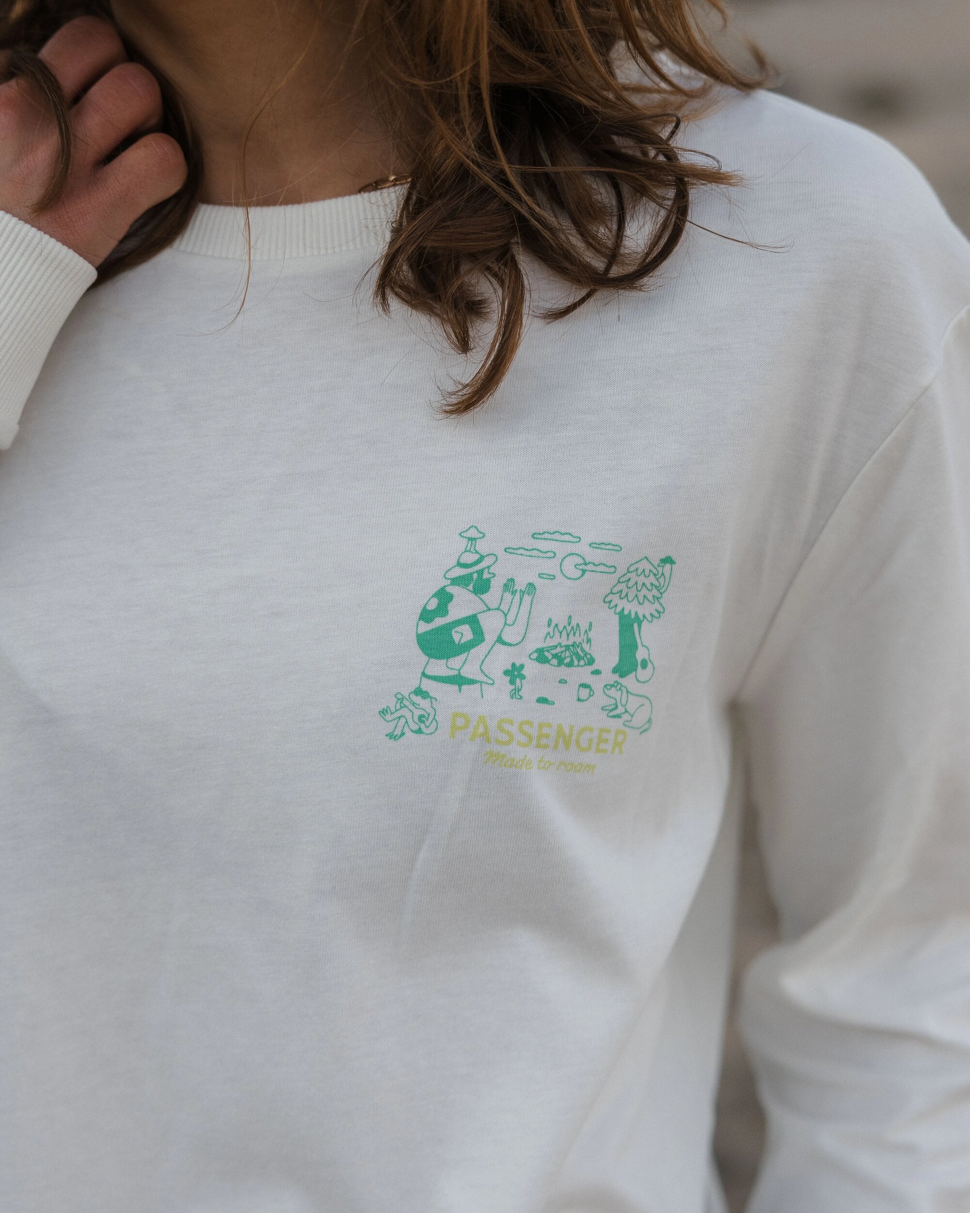 Better Outside Organic Cotton Oversized LS T-Shirt - Marshmallow - Lifestyle