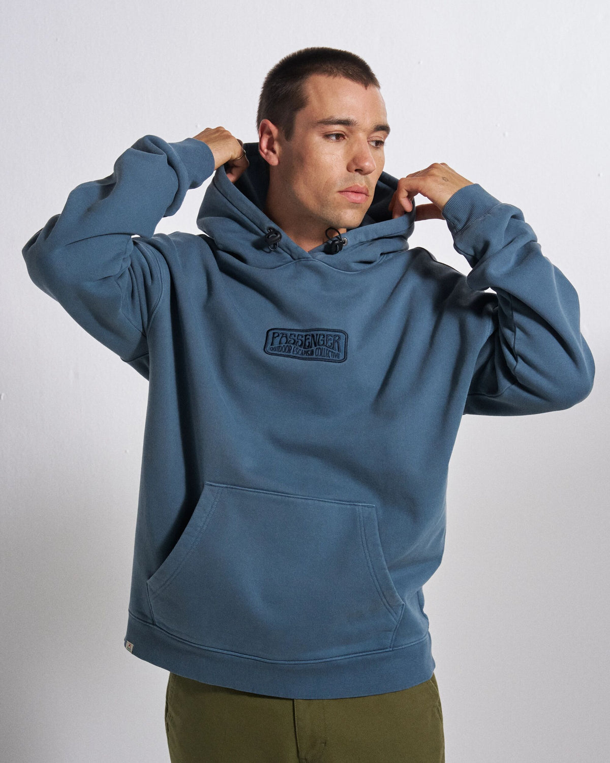 Boundless Relaxed Fit Hoodie - Stormy Blue - Studio Model