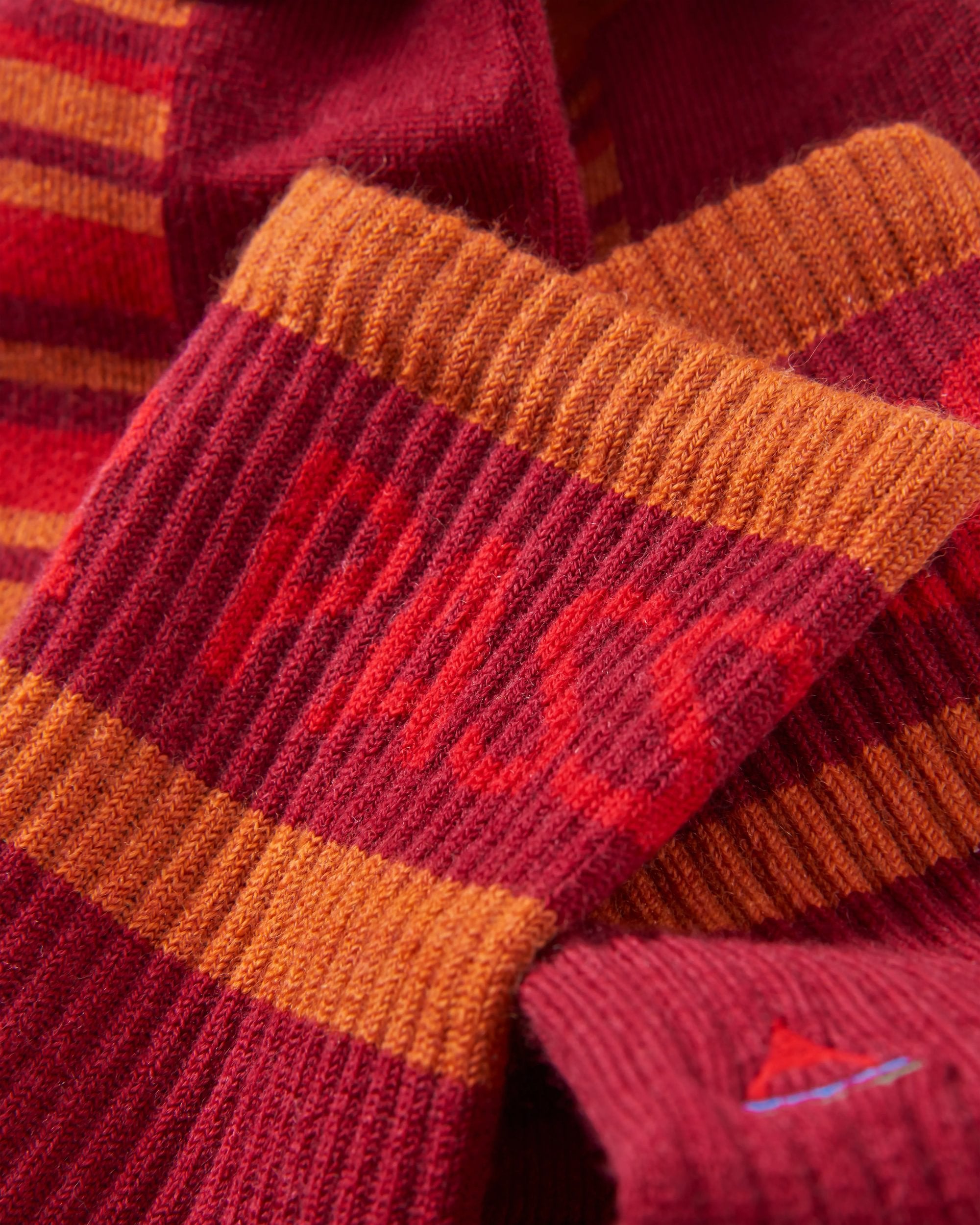Tahoma Active Socks - Red Ochre - Flatlay