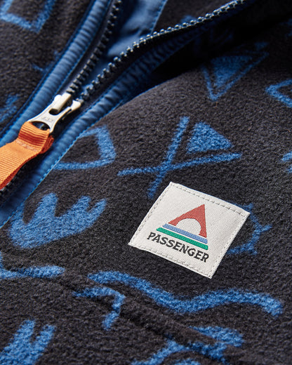 Set Off Recycled 1/4 Zip Polar Fleece - Abstract Deep Navy