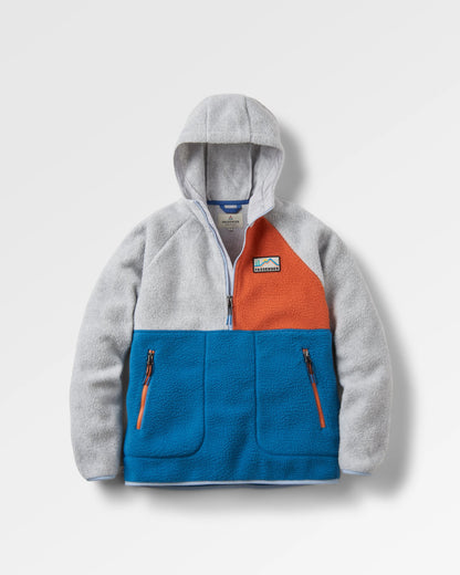 Maine 2.0 Colour Block 1/2 Zip Recycled Sherpa Fleece - Blue Steel