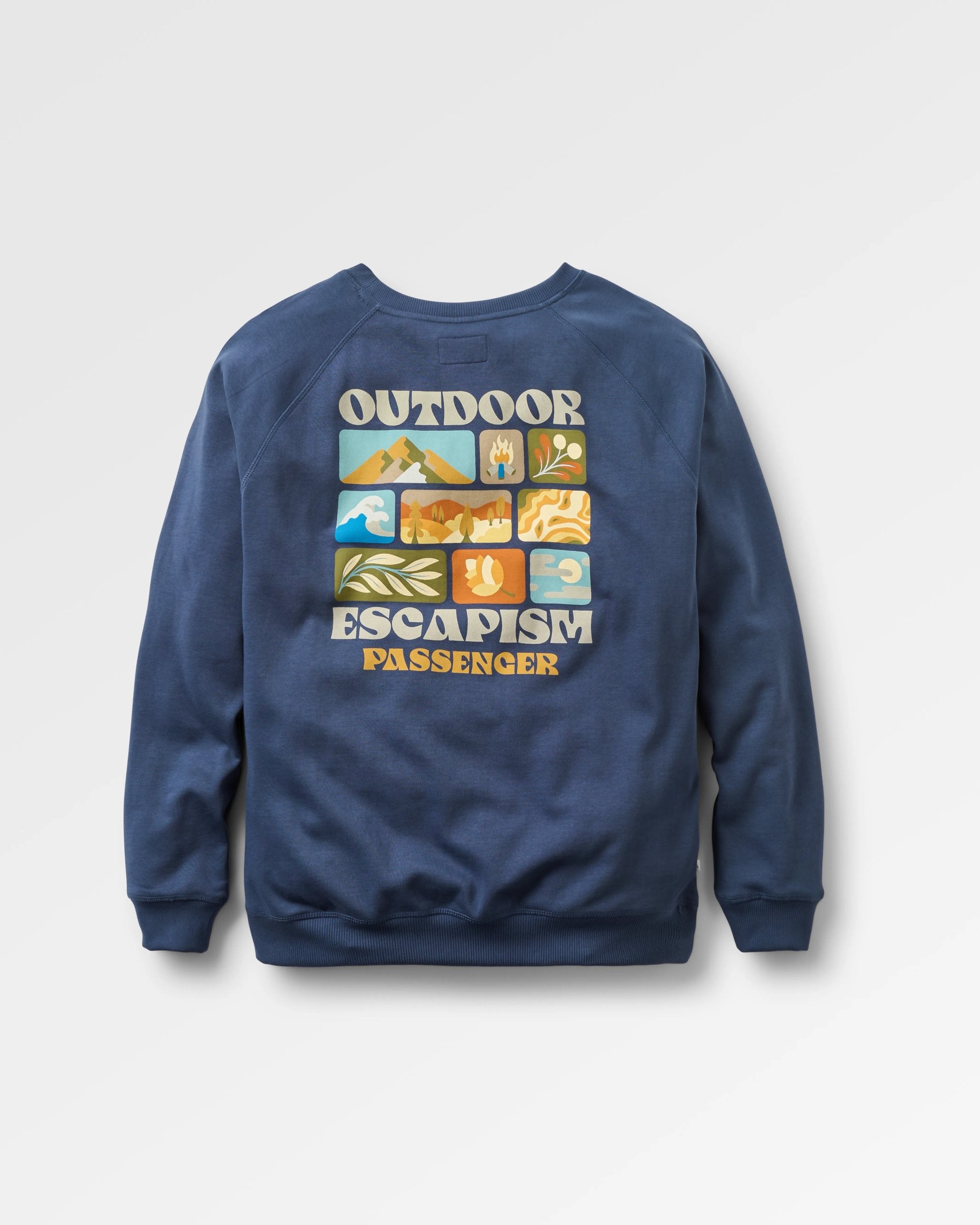 Patch Recycled Cotton Sweatshirt - Rich Navy - Flatlay