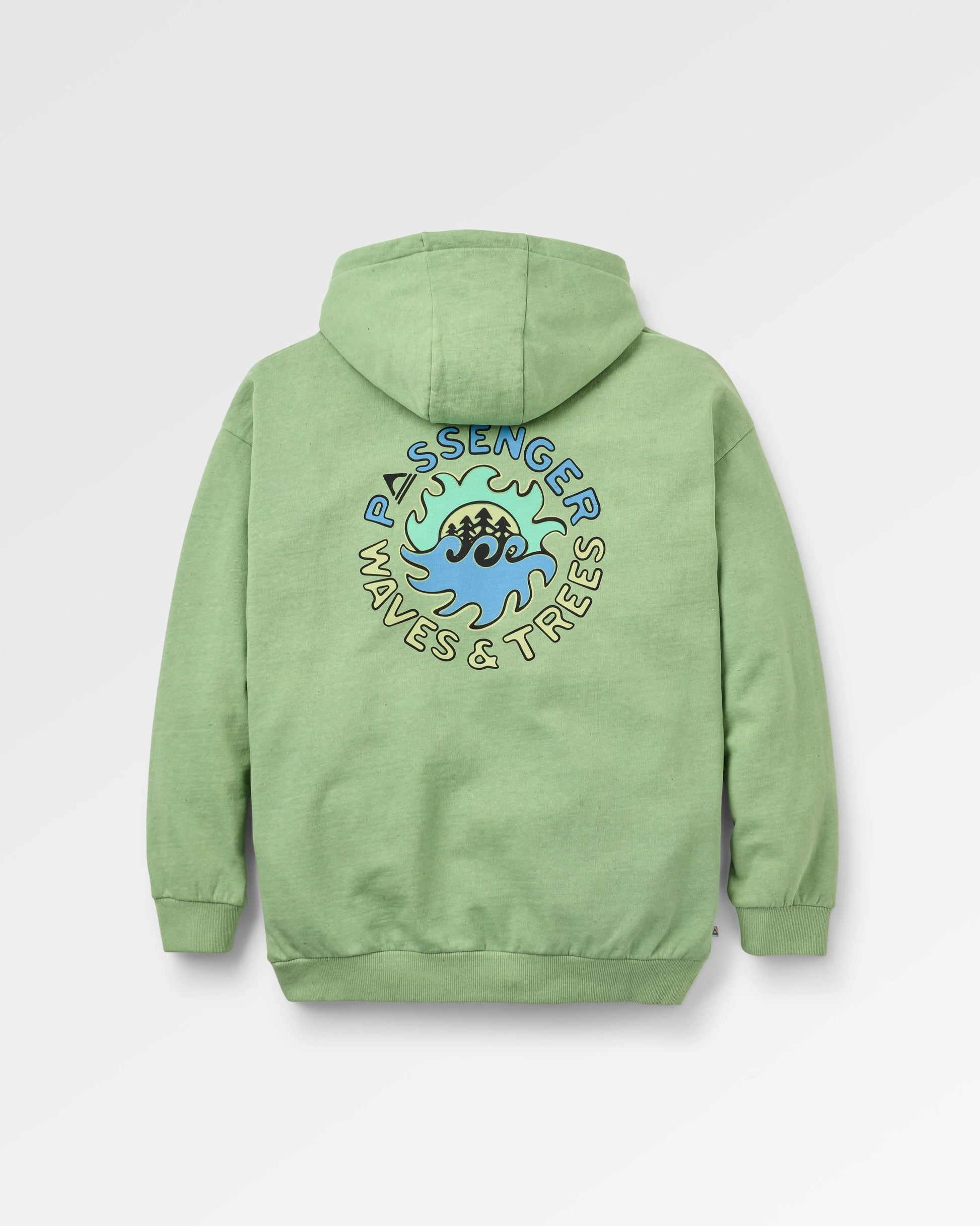 Dune Hoodie - Stem Green Marl - Flatlay