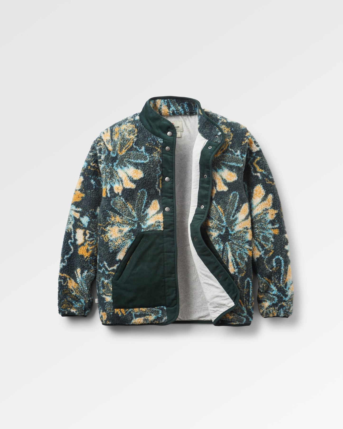 Clover Recycled Sherpa Fleece - Frost Dark Fern - Flatlay