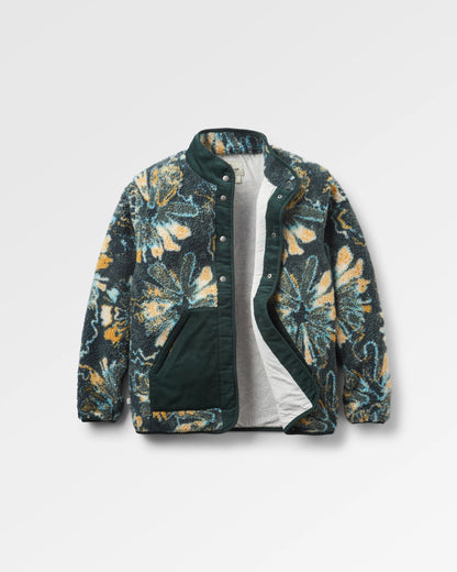 Clover Recycled Sherpa Fleece - Frost Dark Fern - Flatlay