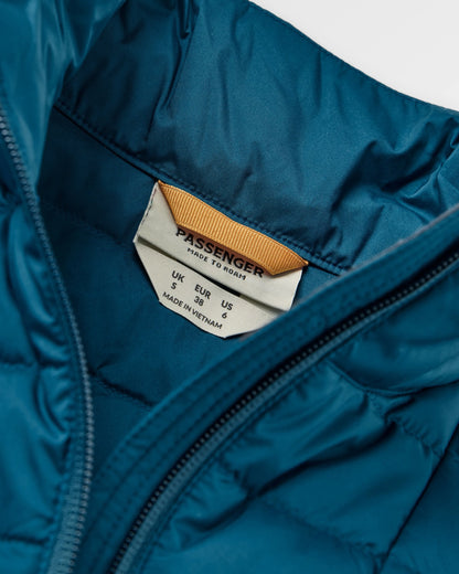 Northstar Down Recycled Gilet - Retro Blue/Tidal Blue - Flatlay