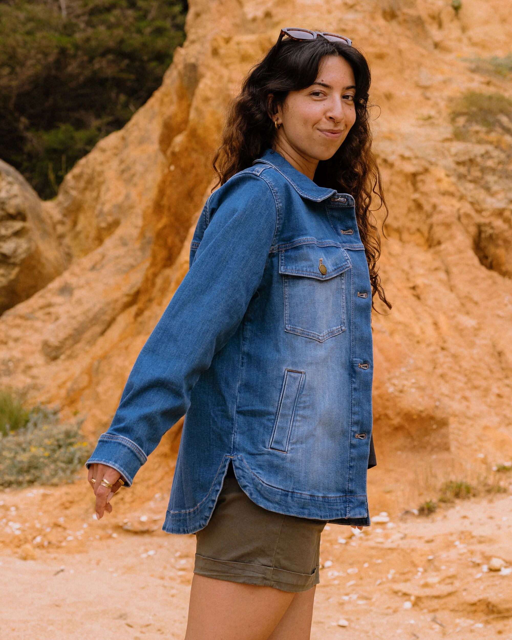 Stella Denim LS Shirt - Light Wash Denim - Lifestyle