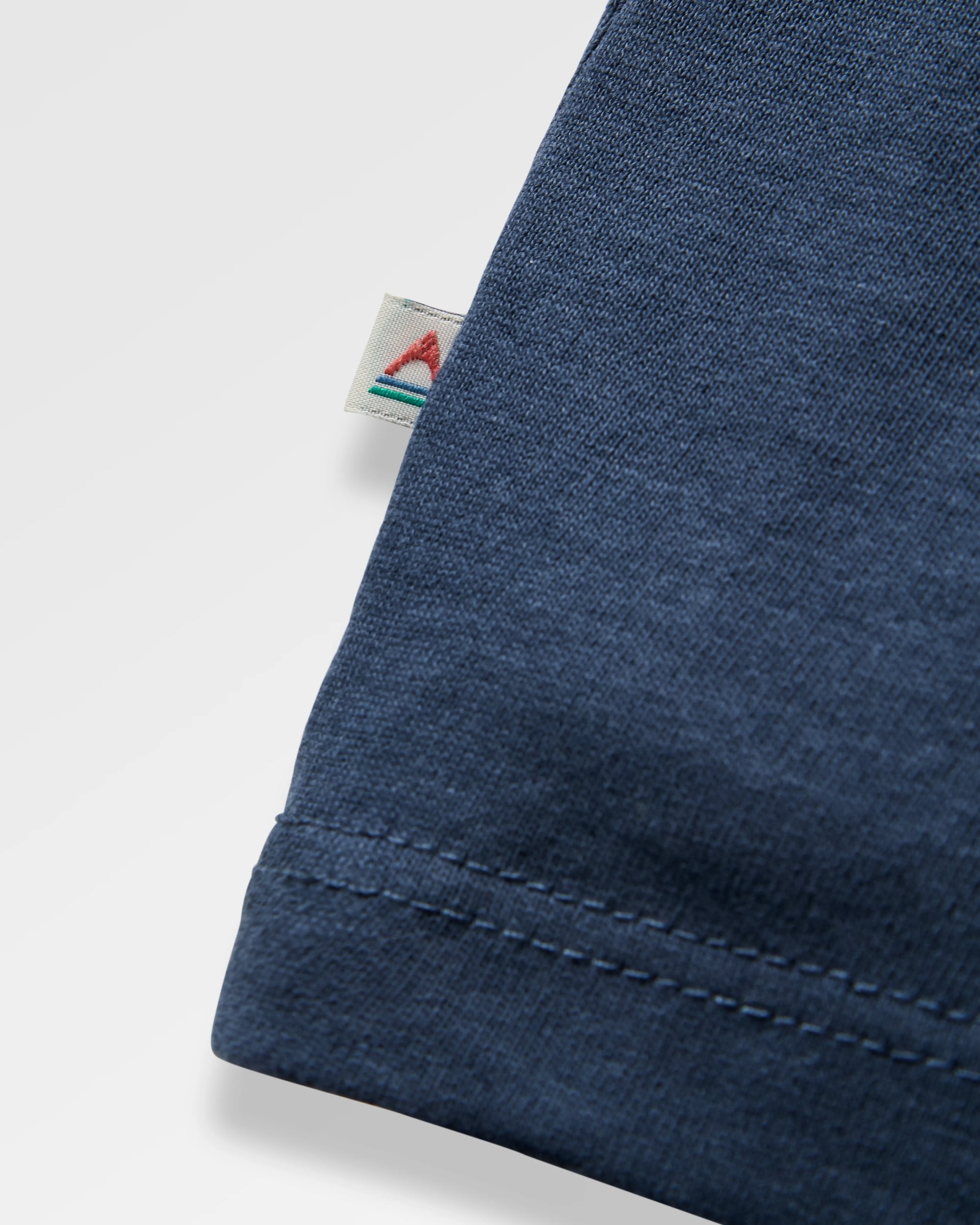 Patch Recycled Cotton LS T-Shirt - Rich Navy - Flatlay