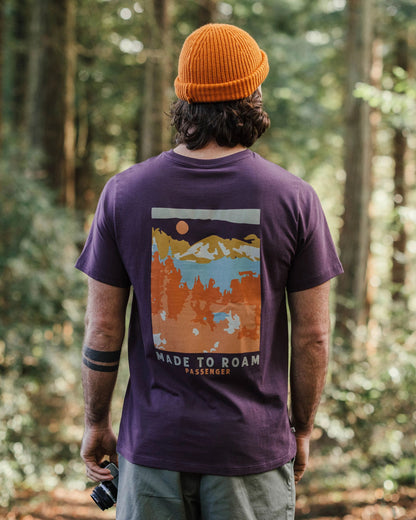 Open Road Recycled Cotton T-Shirt - Deep Plum