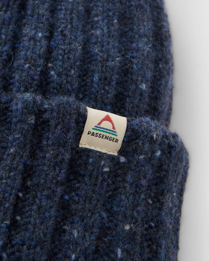 Fisherman Merino Wool Beanie - Blue Navy - Flatlay