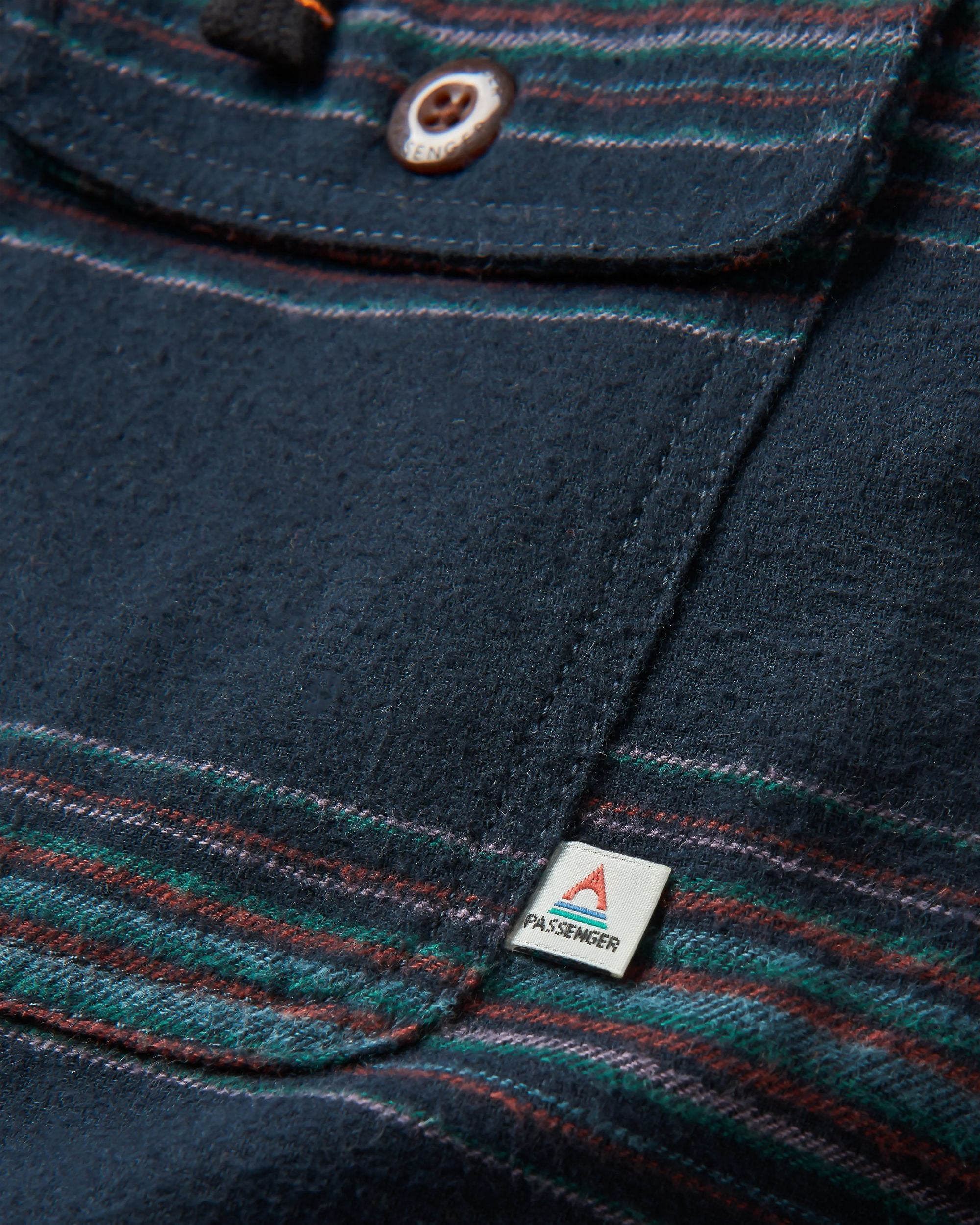 Sherwood Check Hooded Overshirt - Black Stripe - Flatlay