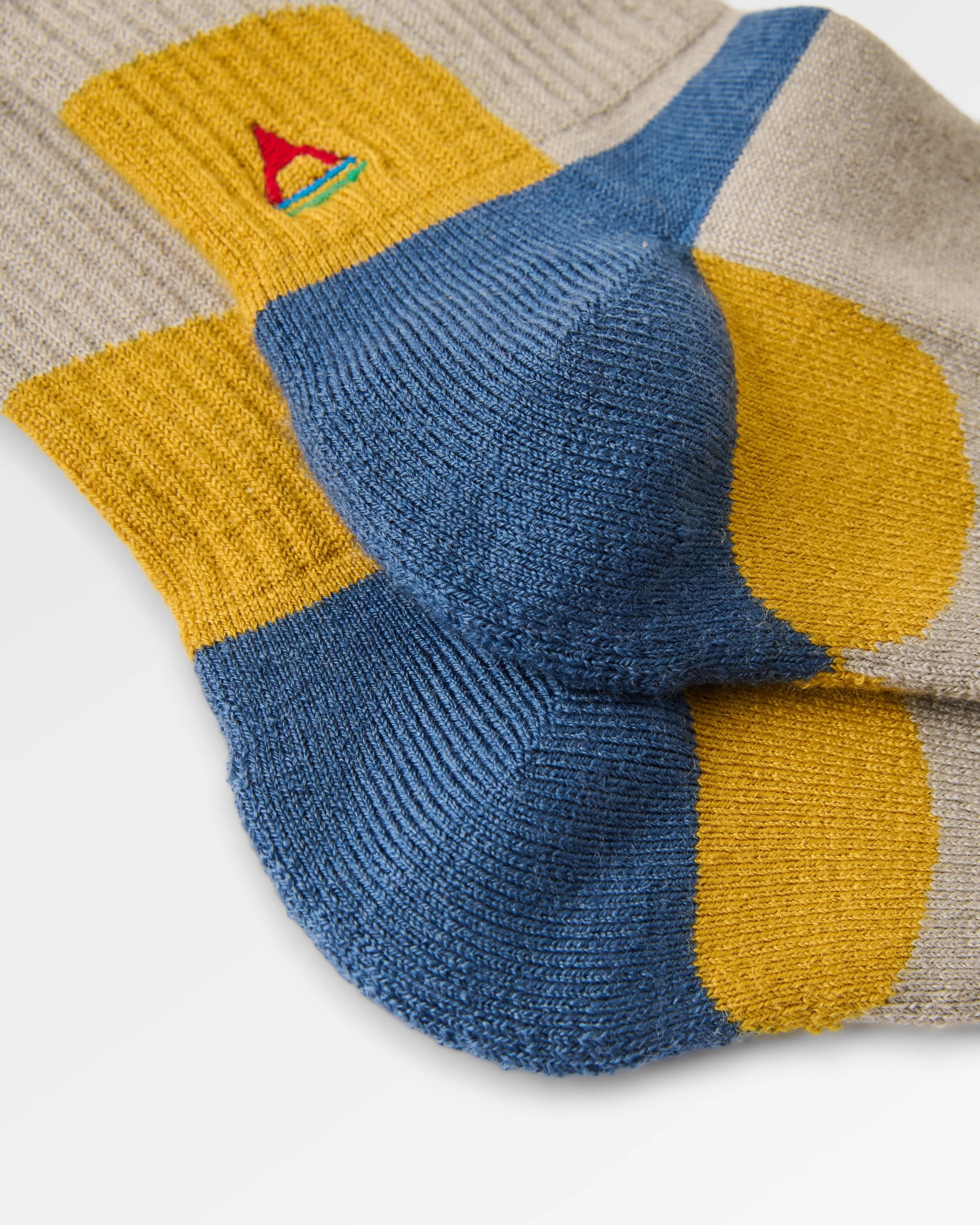 Yukon Merino Active Crew Sock - Simply Taupe - Flatlay