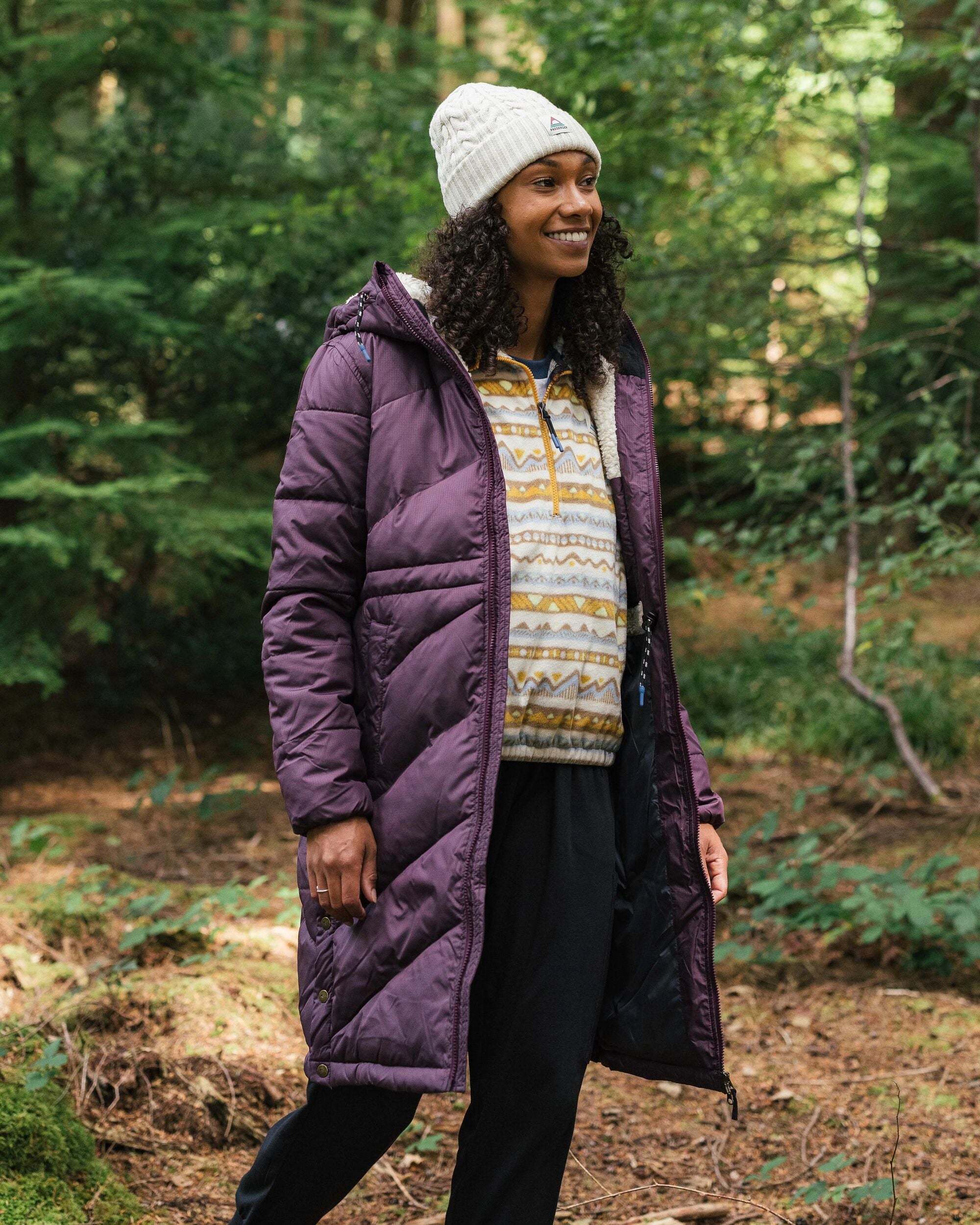 Kinsey Recycled Jacket - Deep Plum - Lifestyle