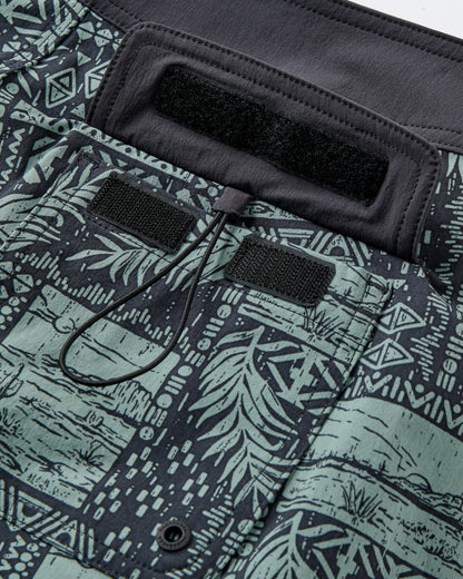 Cruiser NetPlus® 19" Boardshort - Patchwork Faded Black - Flatlay