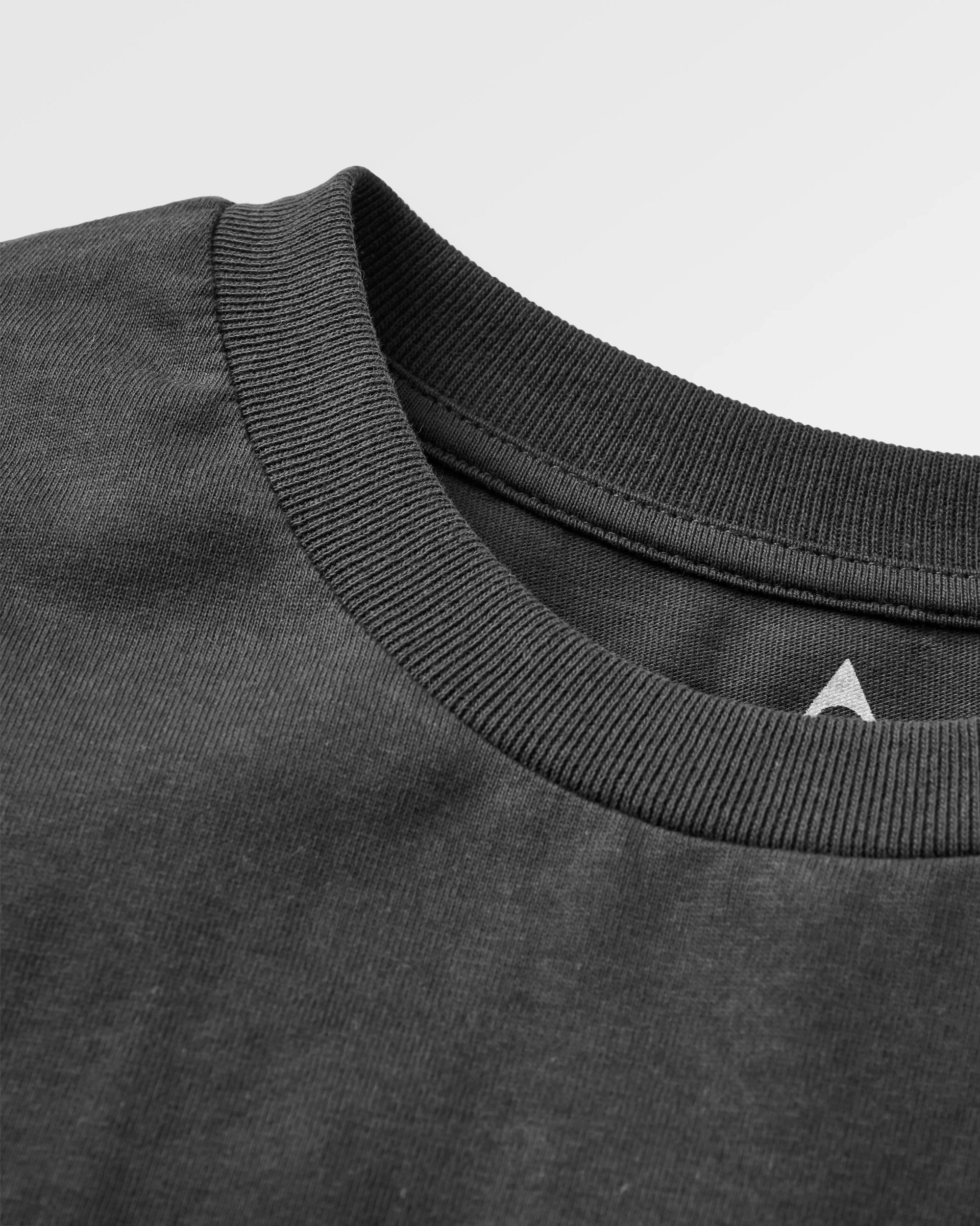 Roam Slow Men's Recycled Cotton LS T-Shirt - Black - Flatlay