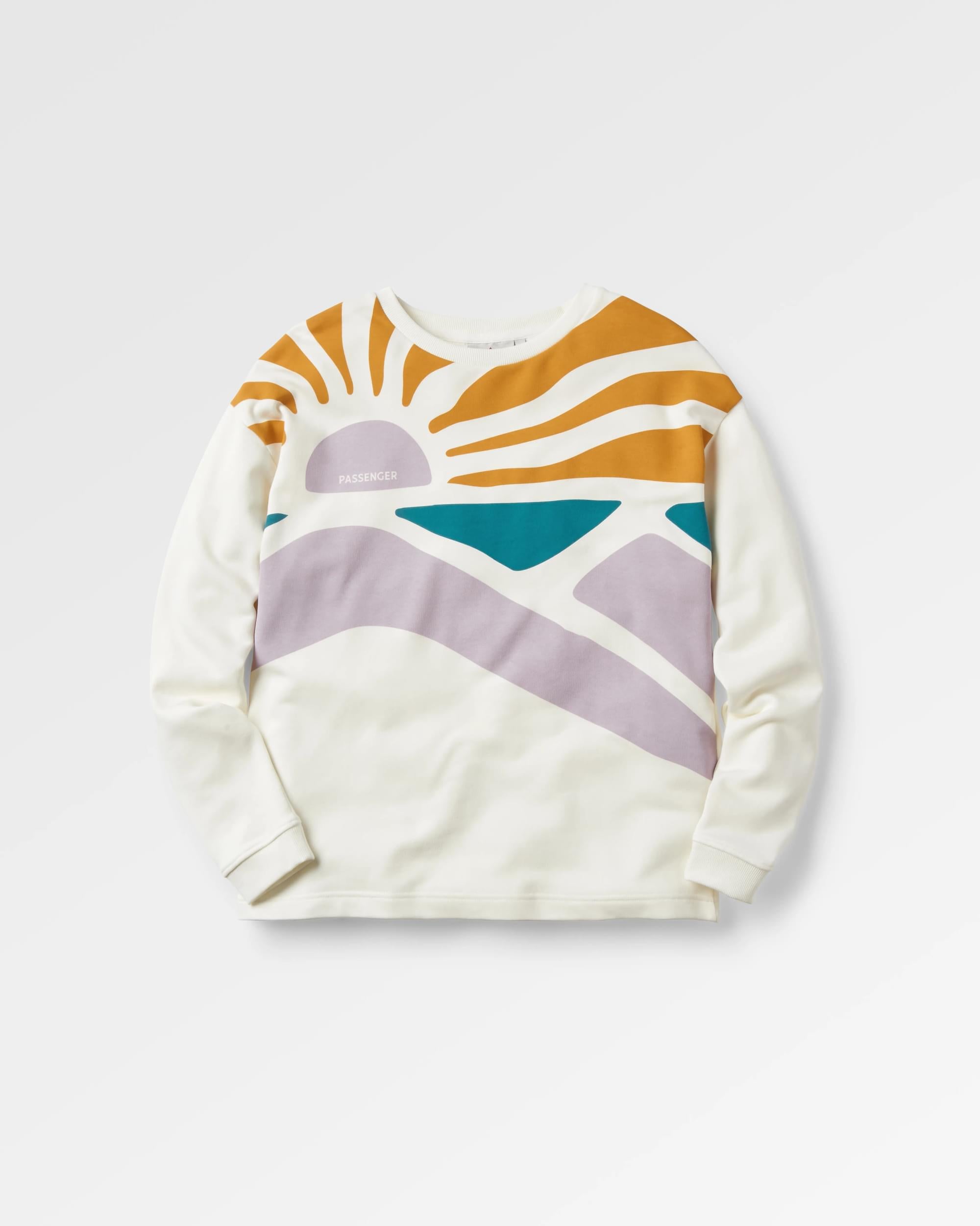Sunsets Organic Cotton Sweatshirt - Marshmallow - Flatlay